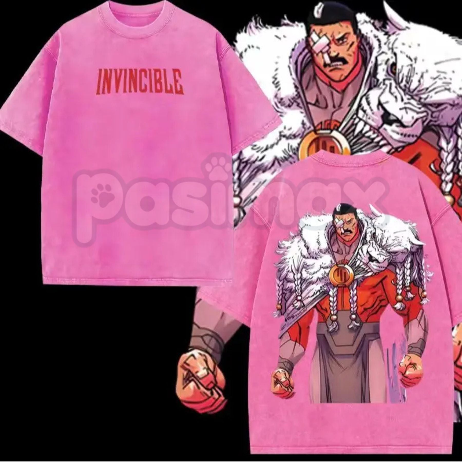 Thragg The Conqueror Viltrumite War T-Shirt – Invincible Comic Double-Sided Print, Oversize Acid Washed Lightweight Cotton Tee