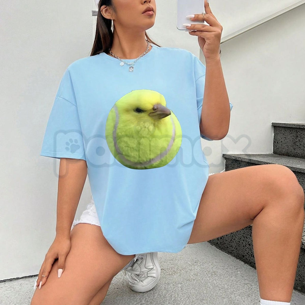 Pasimax Silly Tennis Bird Meme T-Shirt - Gen Z Brainrot Aesthetic Graphic Tee, Funny Viral Internet Bird Shirt, Premium Heavy