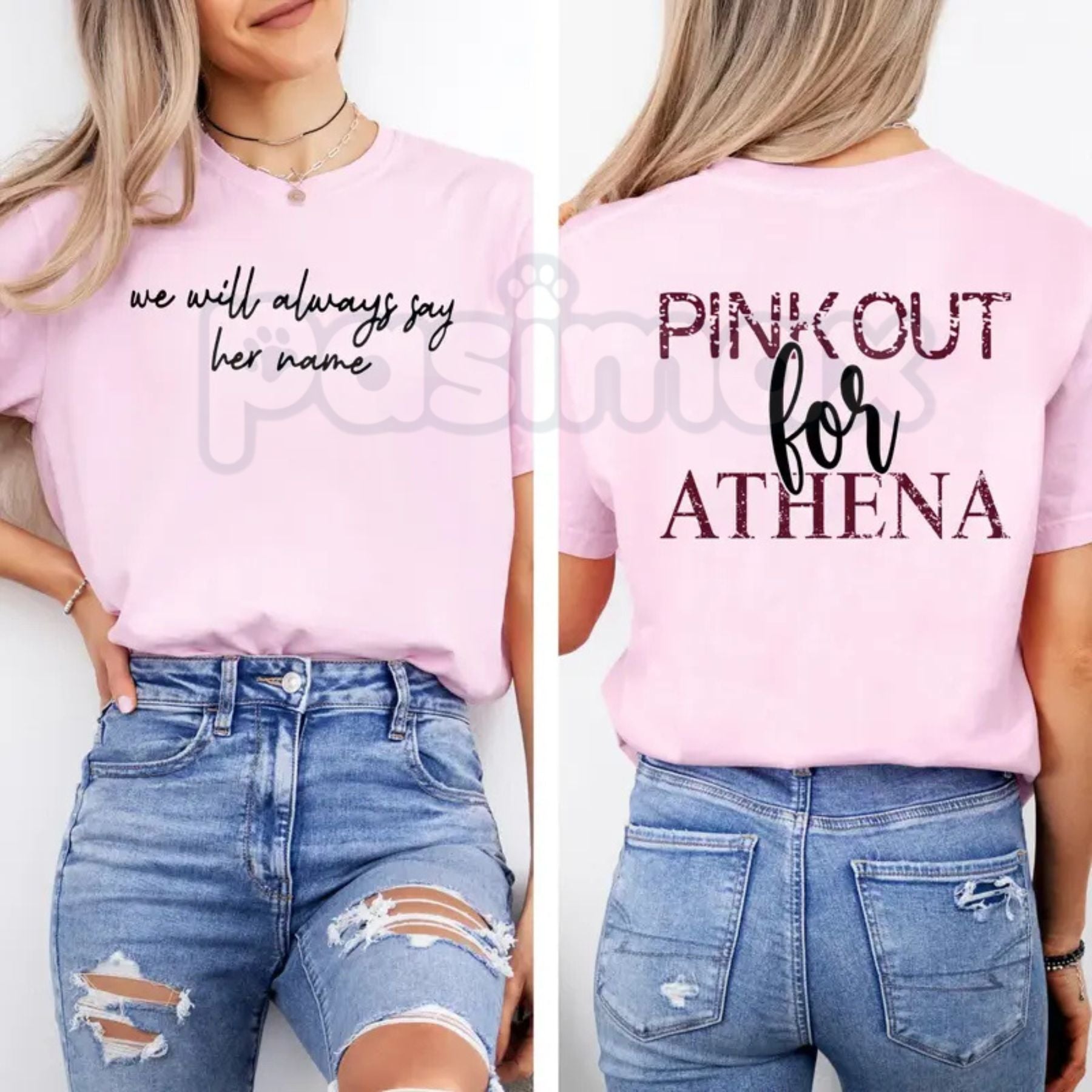 Pink Out For Athena Strand T-Shirt – Justice For Athena Memorial Awareness Tee