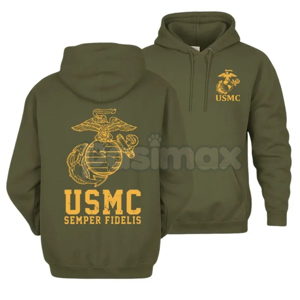 Pasimax USMC Semper Fidelis Marine Corps Hoodie – Iconic Motto Pullover, Veteran & Active Duty Military Apparel, Unisex — lif