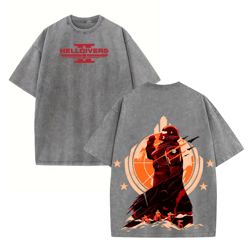 Pasimax Helldivers 2 Fan-Art T-Shirt — lifestyle context