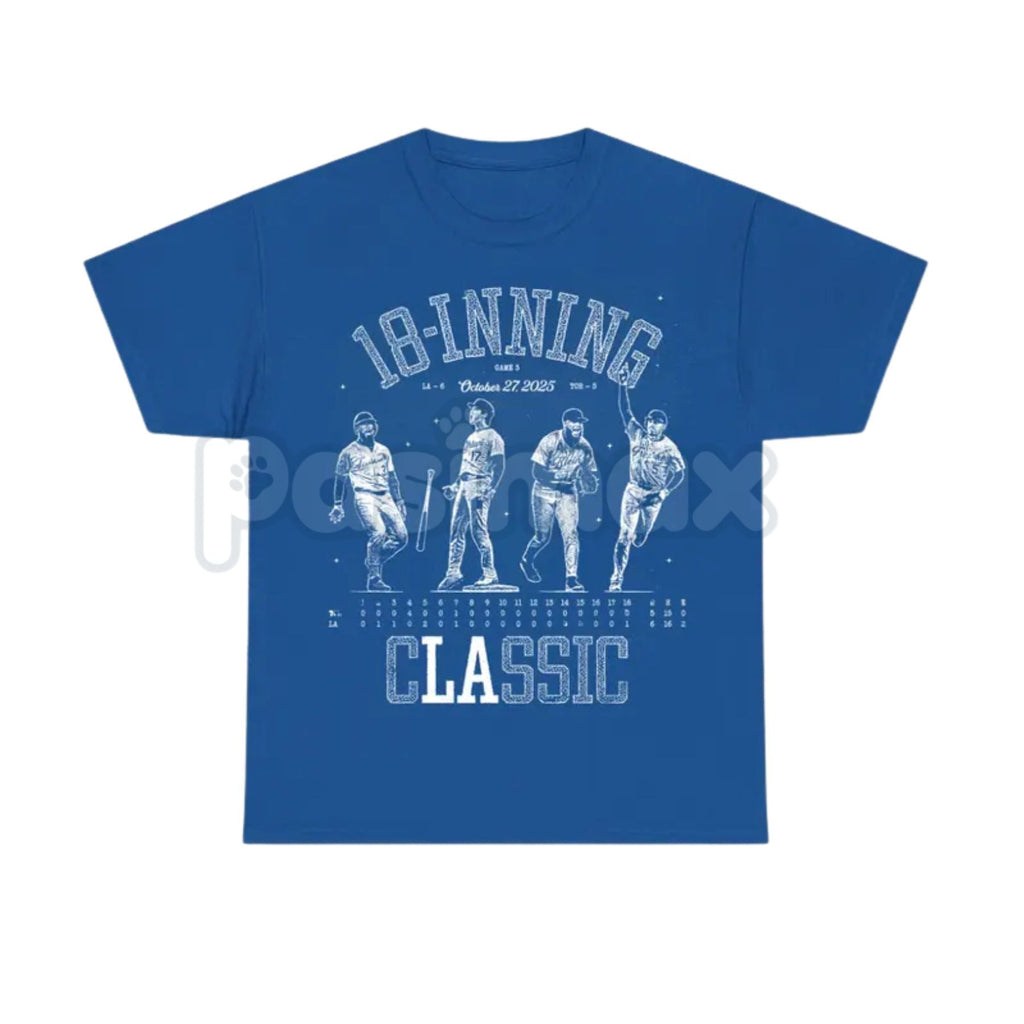 Pasimax 18 Innings of Agony & Glory T-Shirt - Extra Innings Marathon Baseball Tee, Historic Game Fan Apparel, Unisex Enduranc