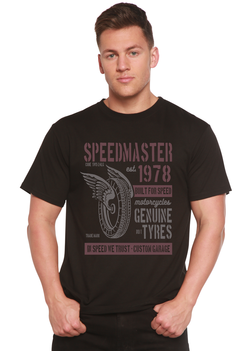 Spun Bamboo Speed Master Spun Bamboo® Men's Bamboo Viscose/Organic Cotton Short Sleeve Graphic T-Shirt — main product shot