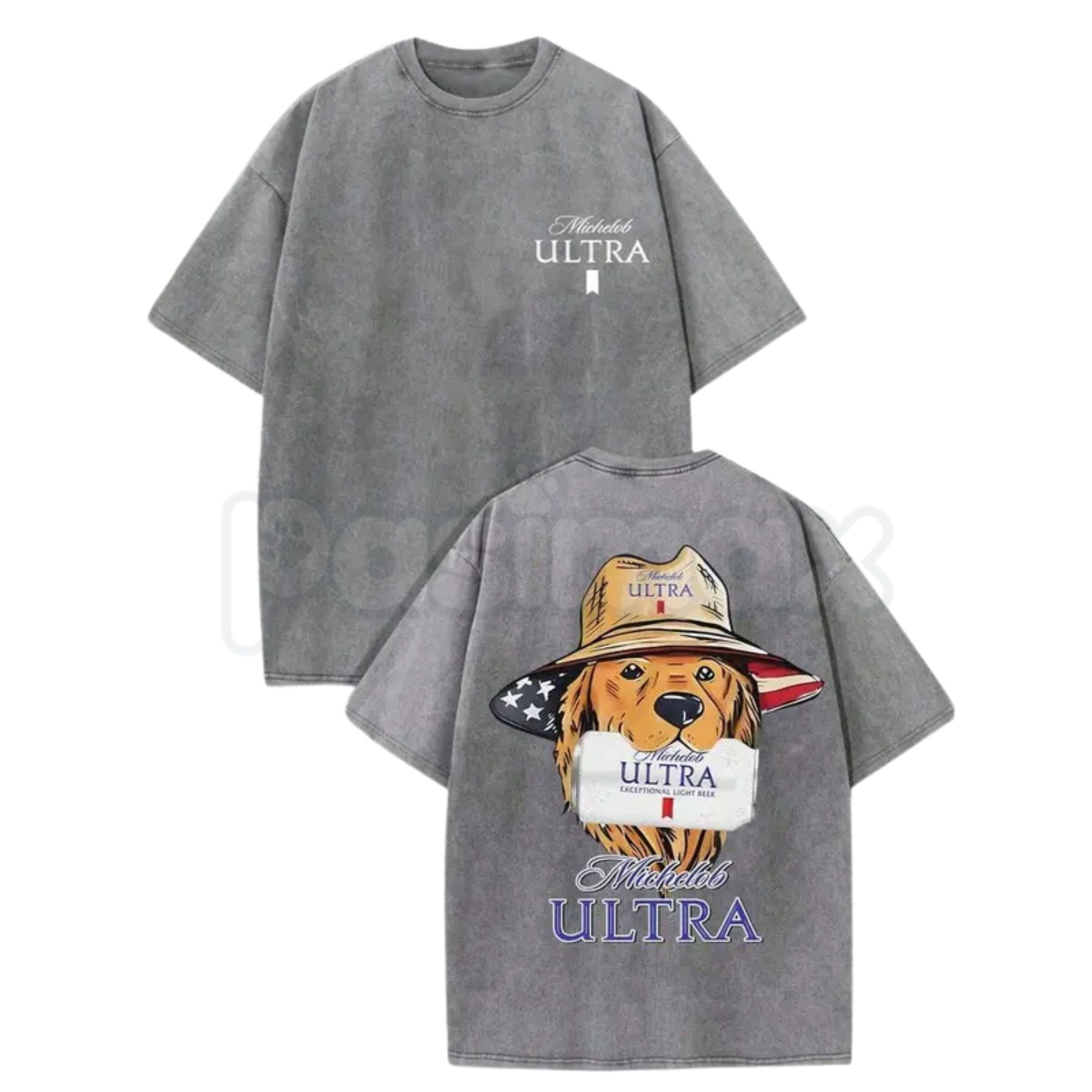 Pasimax Michelob Ultra American Dog Vintage Washed T-Shirt — lifestyle context
