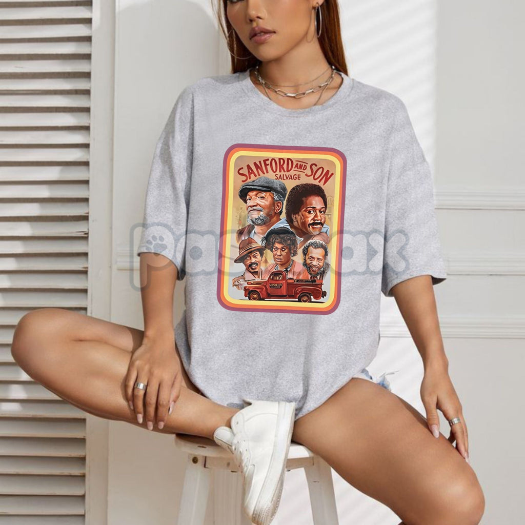 Pasimax Sanford & Son Classic Portrait Vintage T-Shirt - Lamont & Fred Foxx Tee, Retro TV Show Merch — lifestyle context