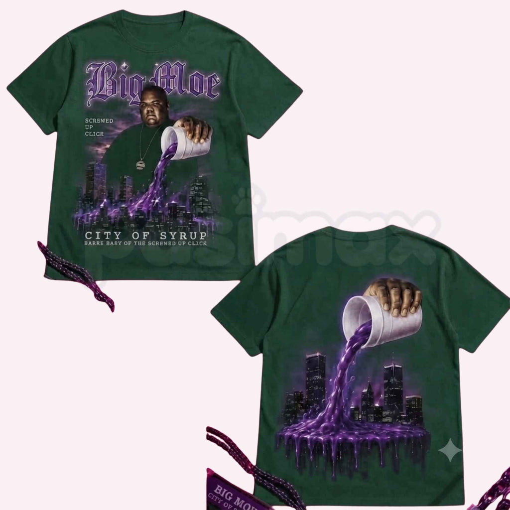 Big Moe Heavy Cotton Unisex Graphic T-Shirt – Houston Texas Screwed Up Click DJ Screw Tee, Vintage 713 Rap Crewneck Streetwear T-Shirt