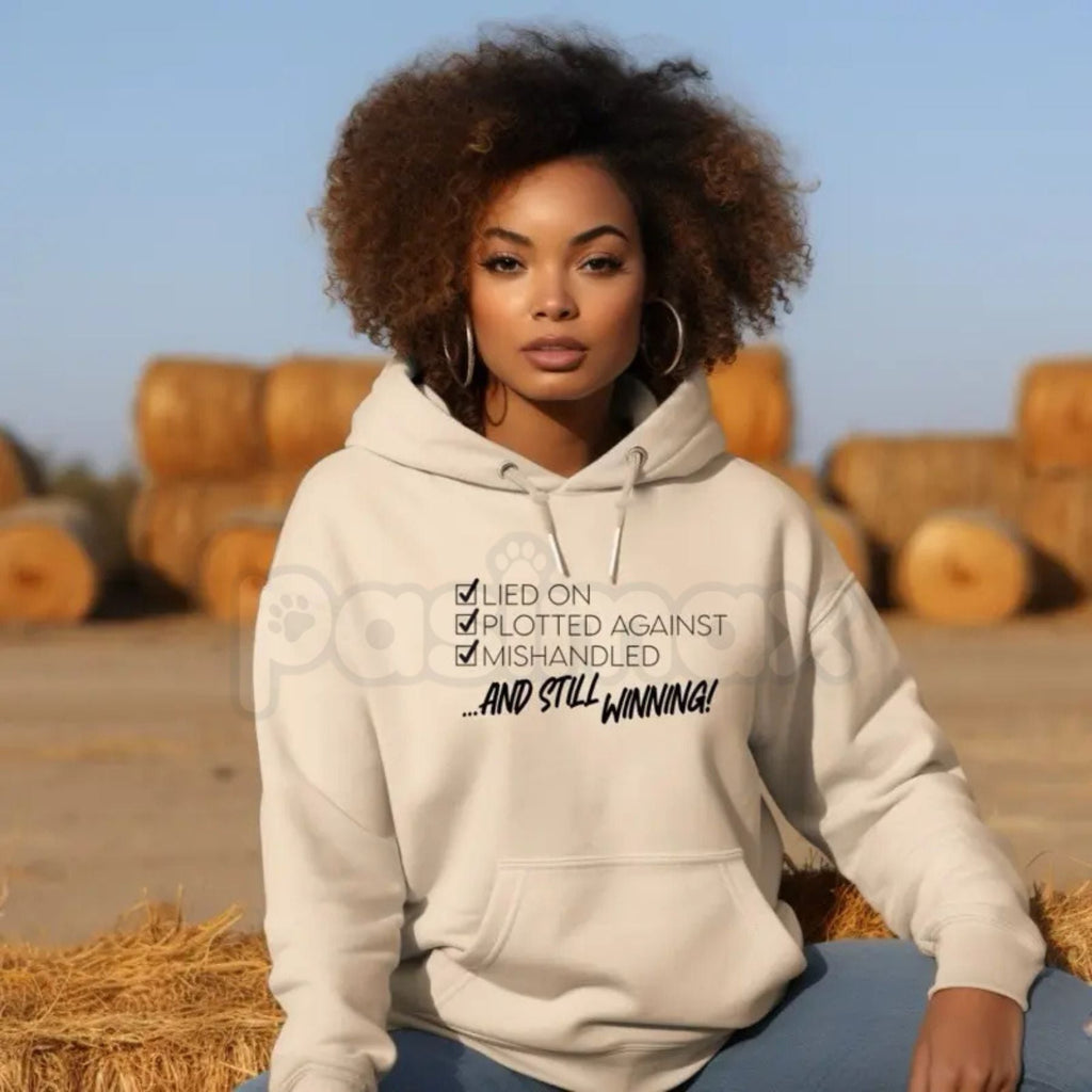 Pasimax Still Winning Resilience Hoodie – Motivational Statement Streetwear, Lied On Plotted Against Graphic Pullover, Unisex
