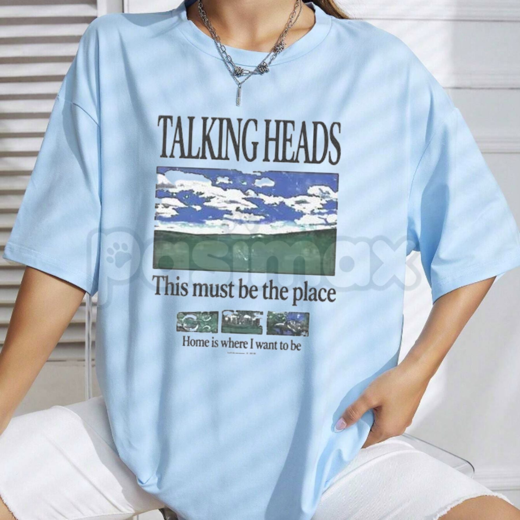 Pasimax Talking Heads Graphic T-Shirt - "This Must Be the Place" Lyric Tee, Retro 80s Rock Inspired Shirt, Naive Melody New W
