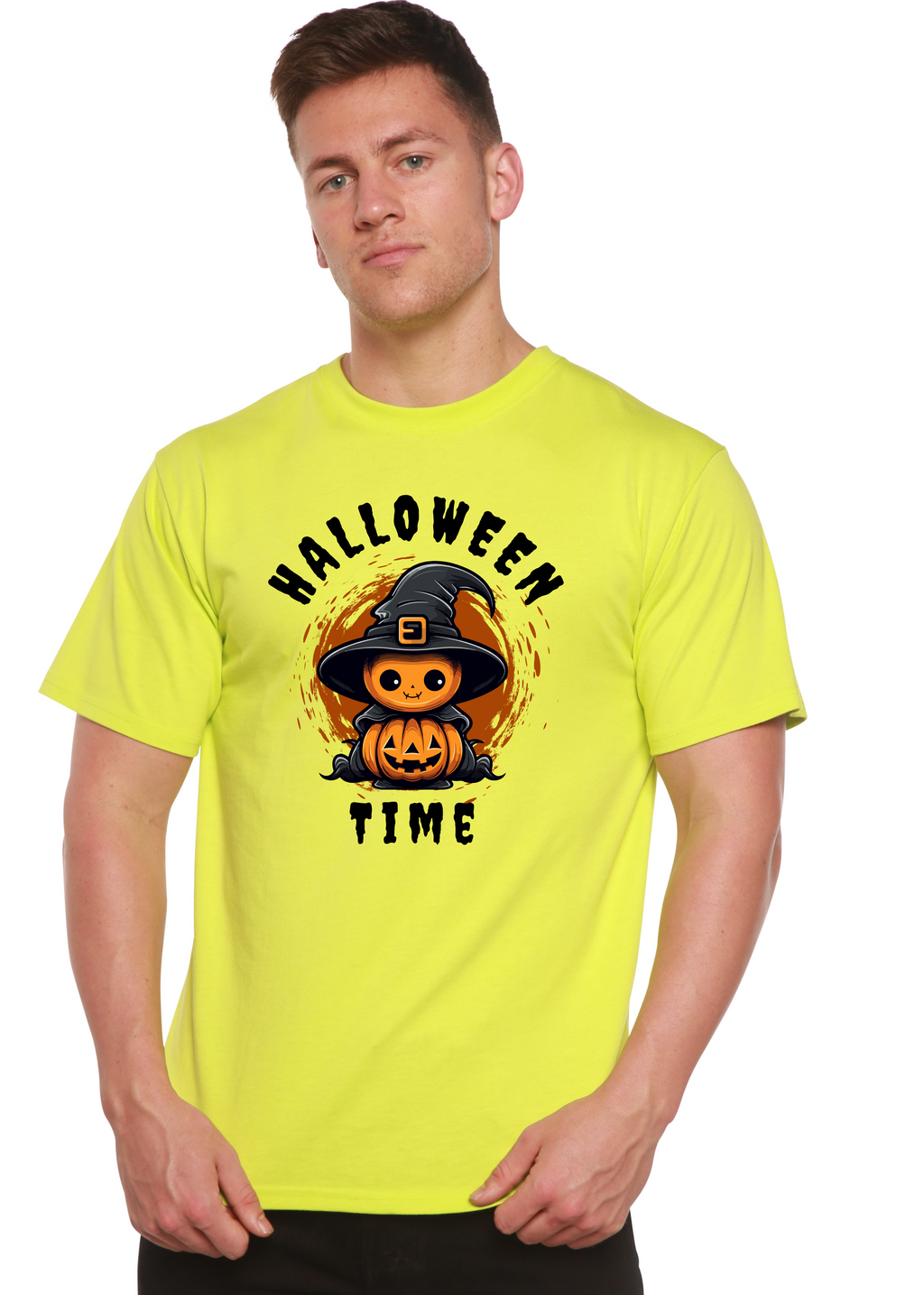 Spun Bamboo Halloween Time Unisex Bamboo Viscose/Organic Cotton Short Sleeve Graphic T-Shirt — packaging