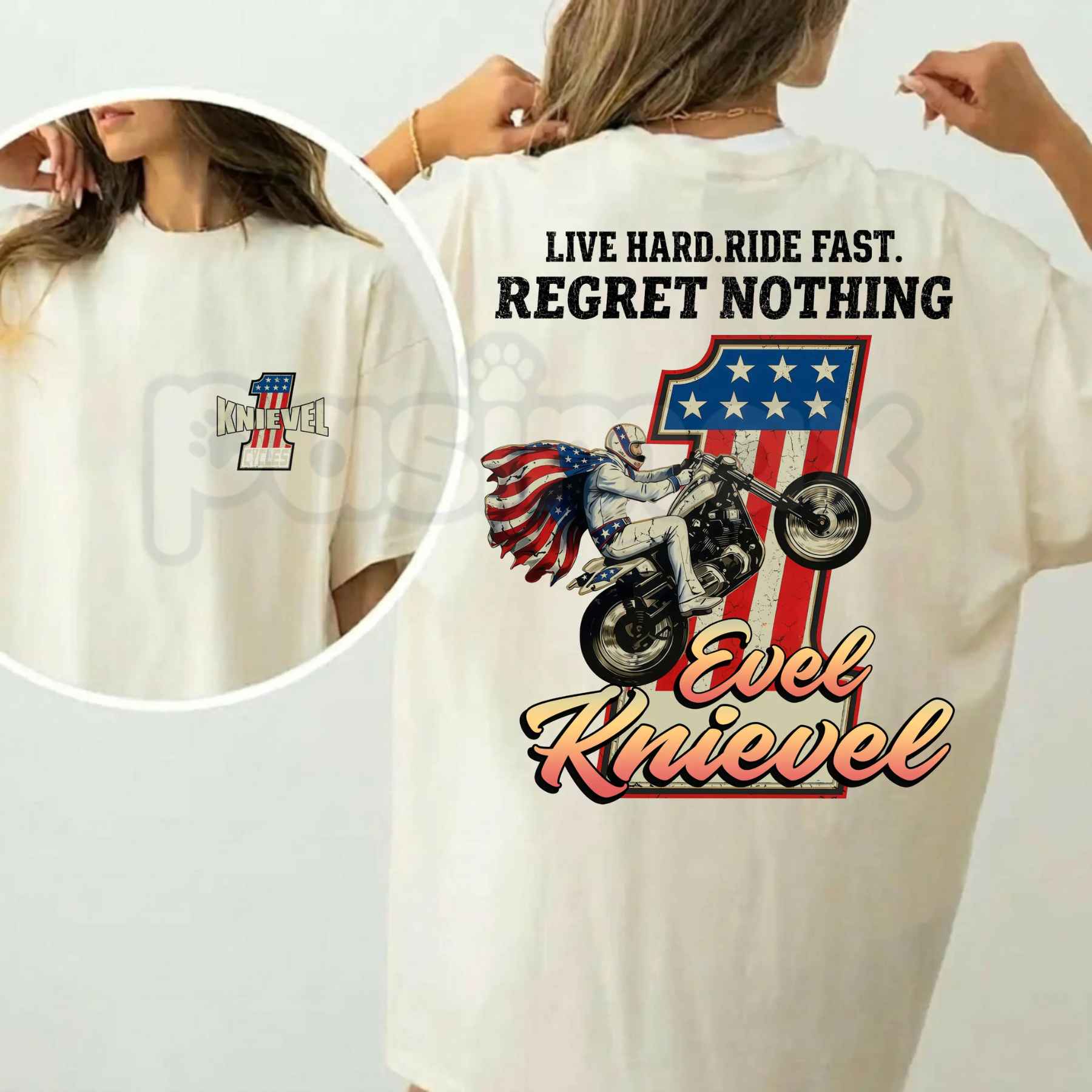 Daredevil Legend Evel Knievel Tee – Live Hard Ride Fast T-Shirt, American Rider Unisex Cotton Shirt, Cool Biker Gift