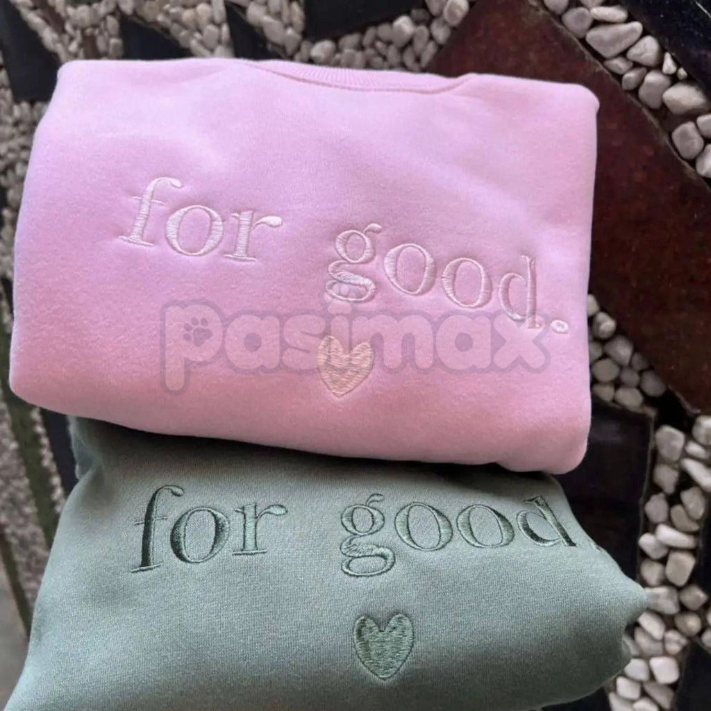 Pasimax Wicked "For Good" Embroidered Crewneck – Elegant Broadway Tribute Sweatshirt — in-use photo