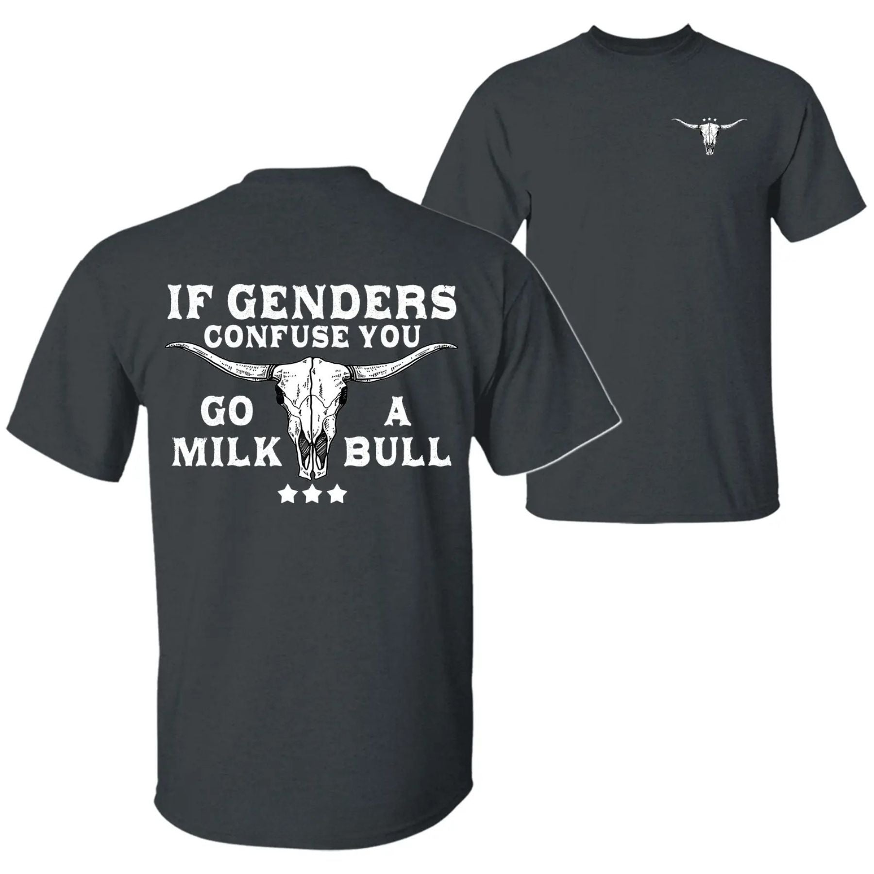 Pasimax "If Gender Confuse You..." Funny Sarcastic T-Shirt - 2-Sided Unisex Quote Tee, Humor Apparel — lifestyle context