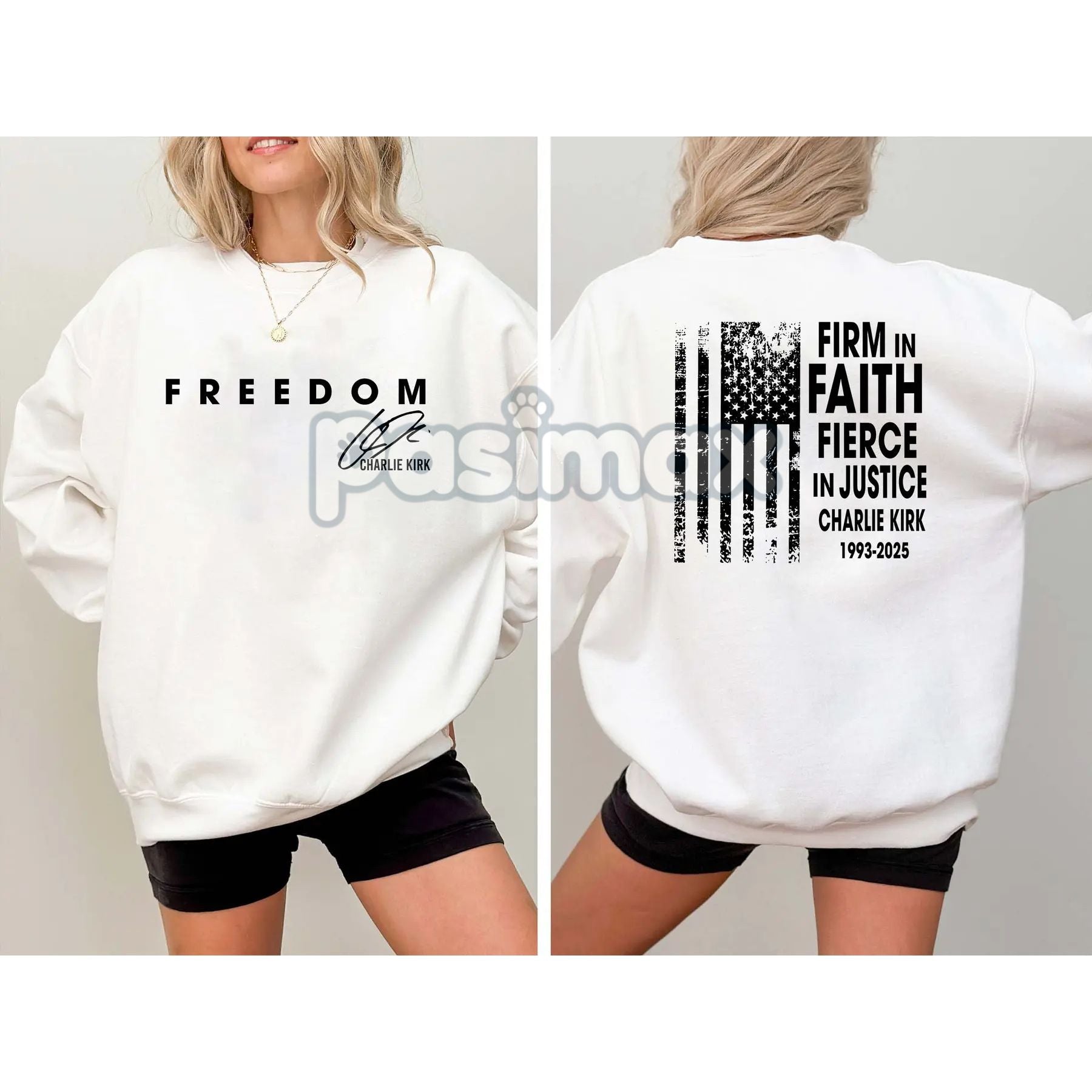 Pasimax Firm in Faith Fierce in Justice Sweatshirt — lifestyle context