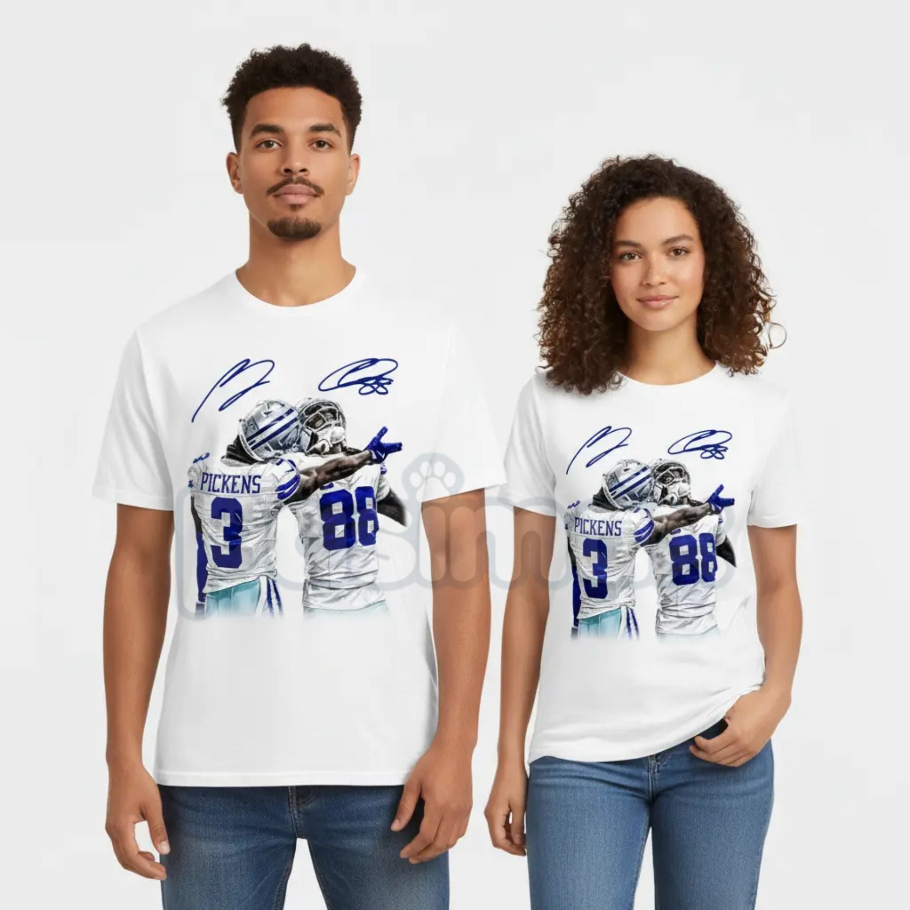 Pasimax CeeDee Lamb & George Pickens Graphic T-Shirt - NFL Superstar Wide Receiver Tee, Football Fan Apparel, Dynamic WR Duo 
