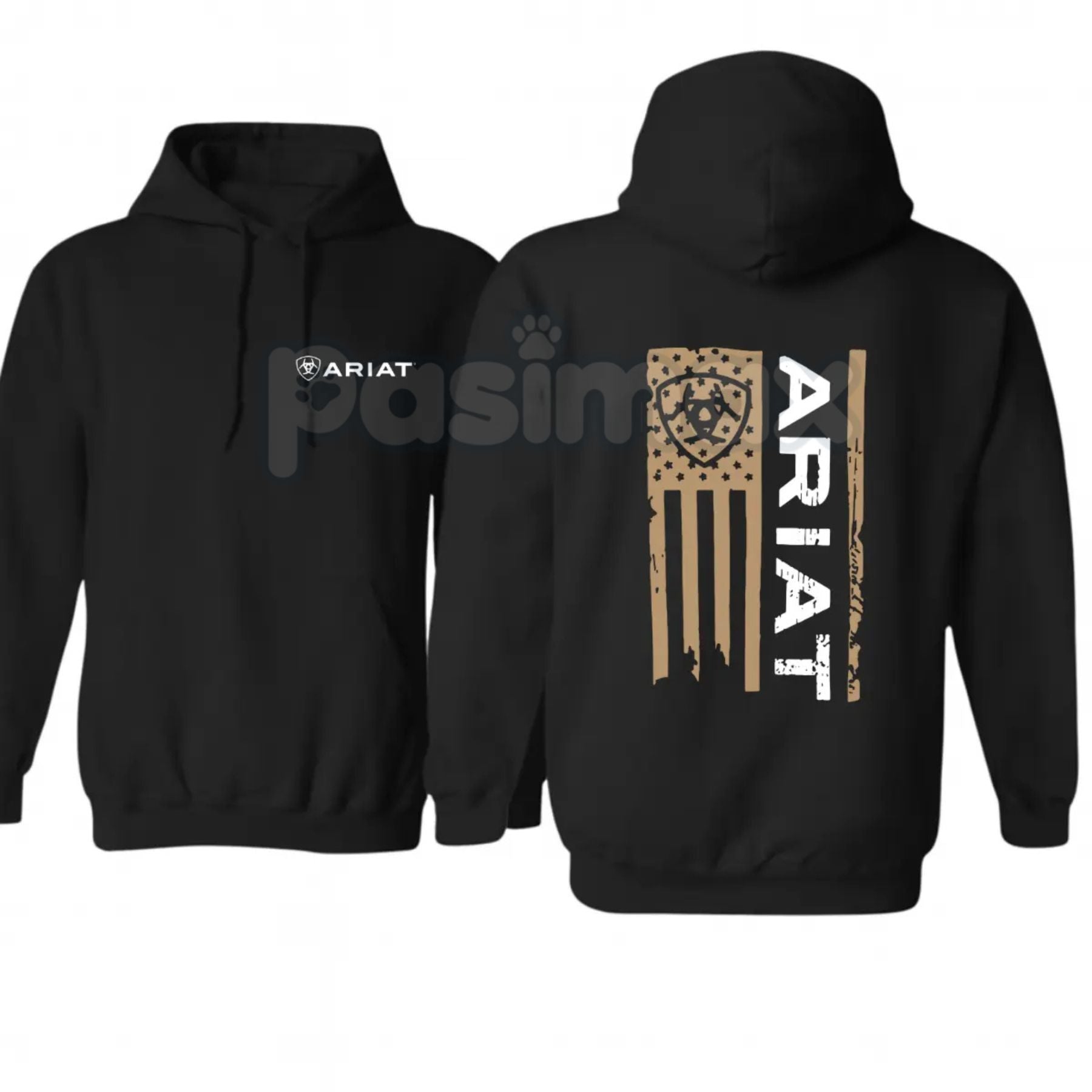 Pasimax Ariat Flag Hoodie – Western Lifestyle Apparel Pullover, Classic Cowboy Style & American Flag Graphic, Unisex — lifest