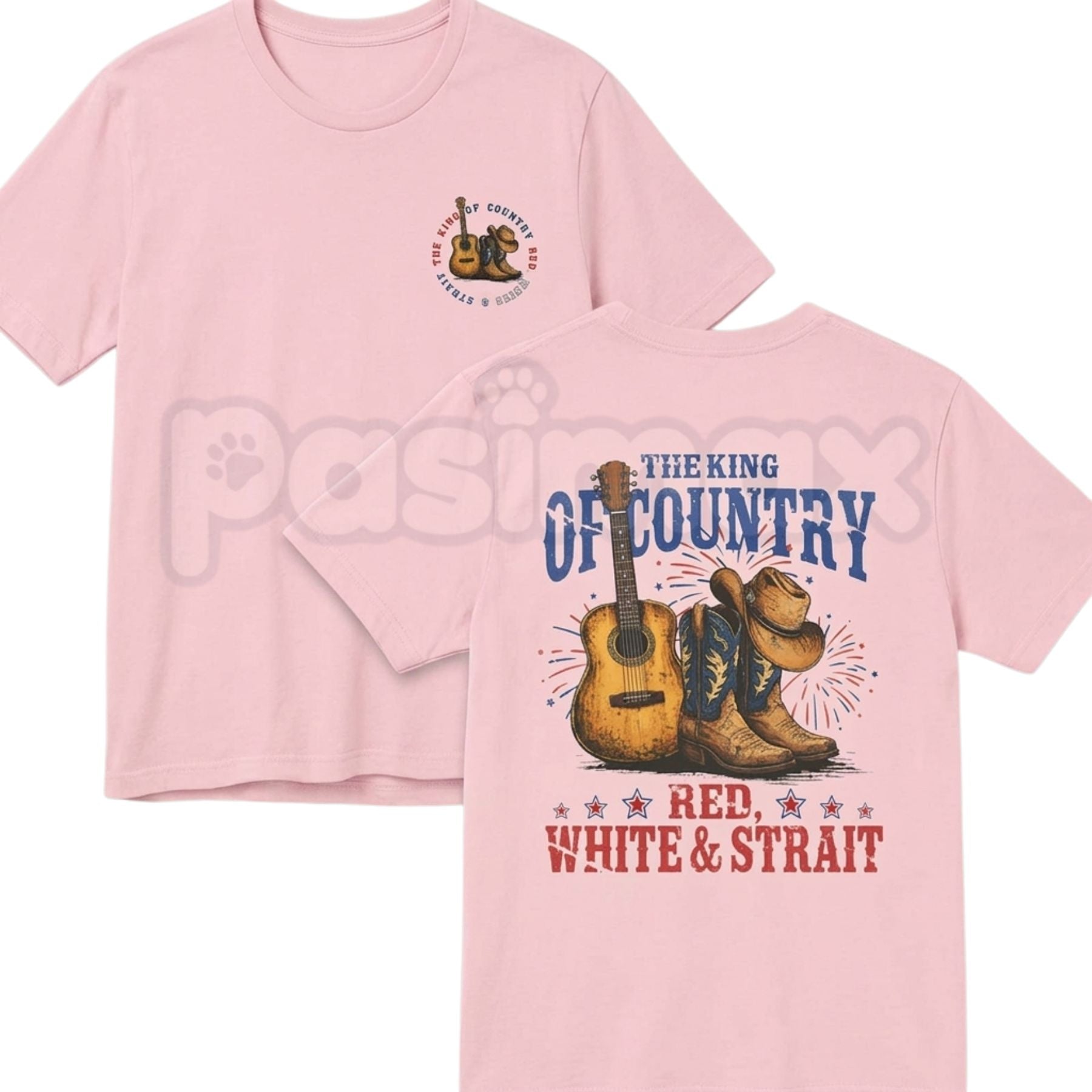 The King of Country T-Shirt – Retro Red White & Strait Western Graphic Tee