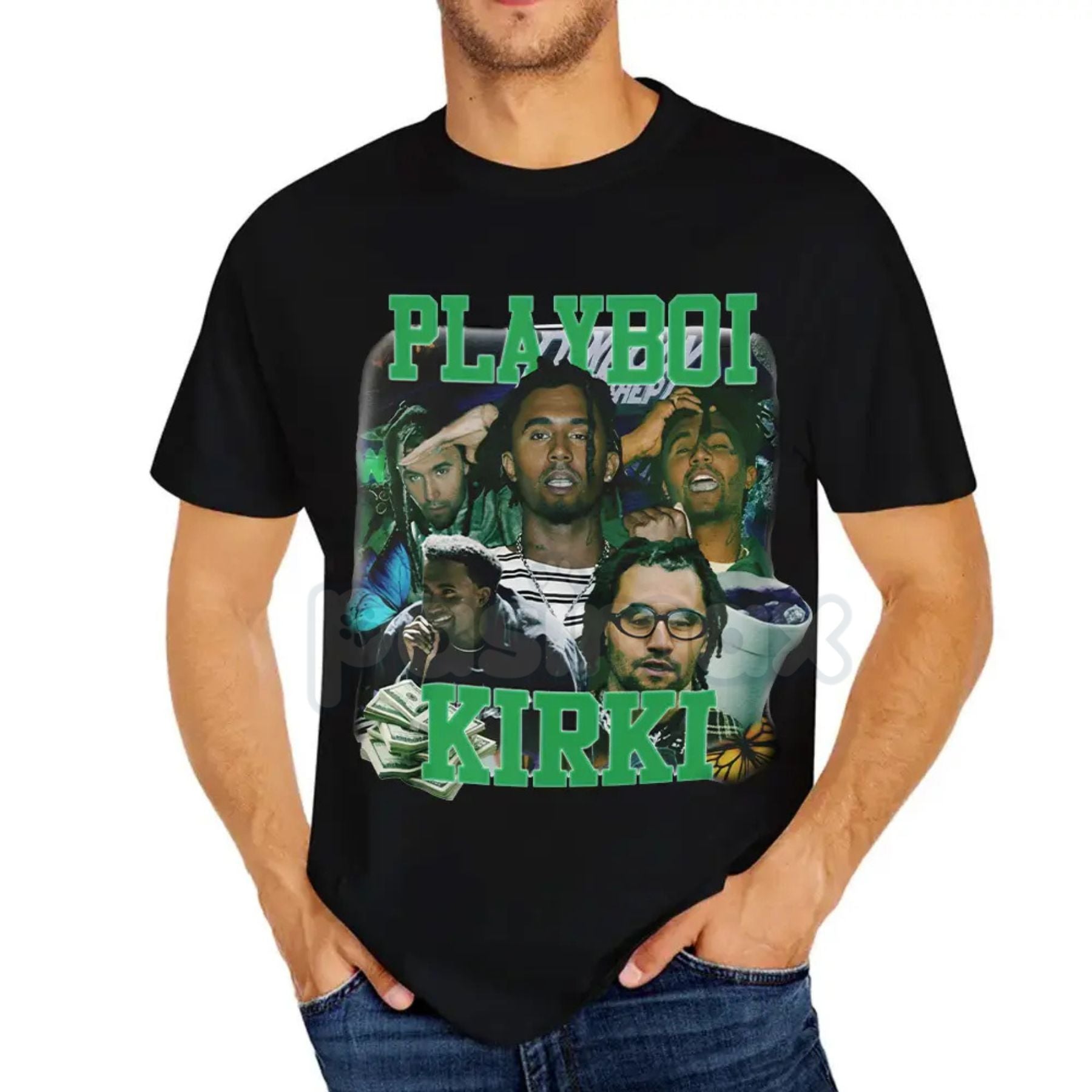 Pasimax Playboi Kirk Graphic T-Shirt - Funny Rap Culture Streetwear Tee, Y2K Aesthetic Hip Hop Shirt, Viral Trendy Meme Appar