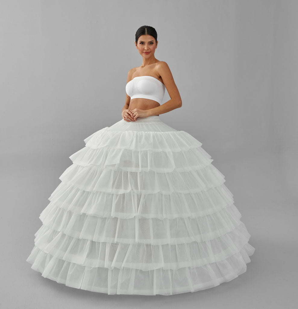 Simple Wedding Dresses Ball Gown Crinoline Skirt -Quinceanera Petticoat Skirt – Bridal Port, view 6