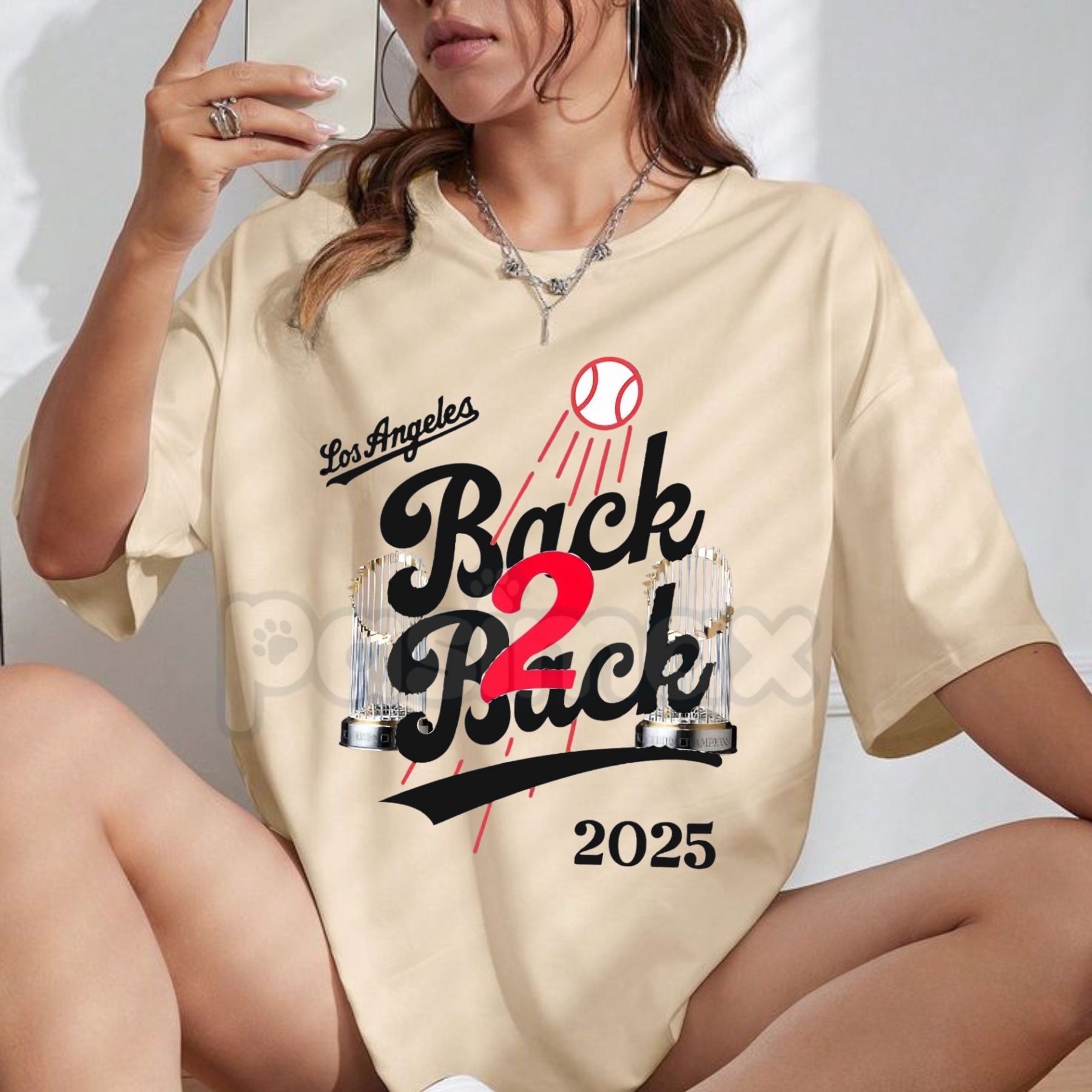 Pasimax LA Back to Back Champions T-Shirt - Dynasty Fan Game Day Tee, Unisex LA Victory Graphic Top, Sports Prediction Appare