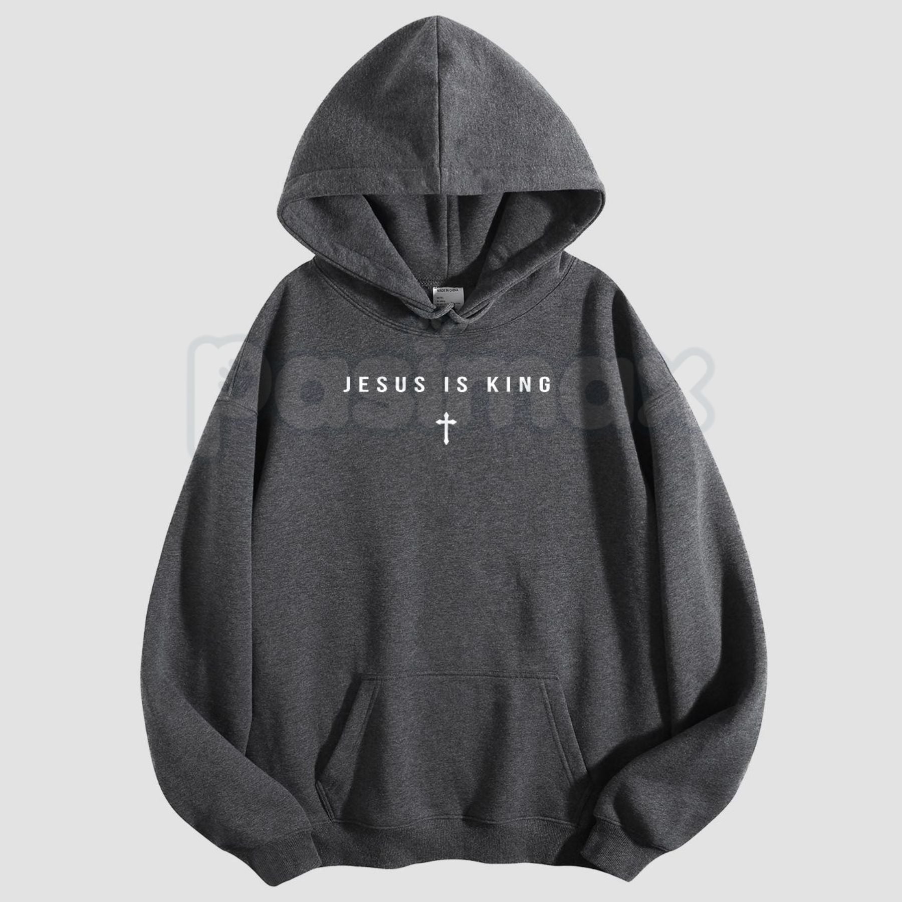 Pasimax Jesus Is King Cross Graphic Hoodie – Faith-Based Christian Apparel, Religious Statement Pullover, Unisex — lifestyle 