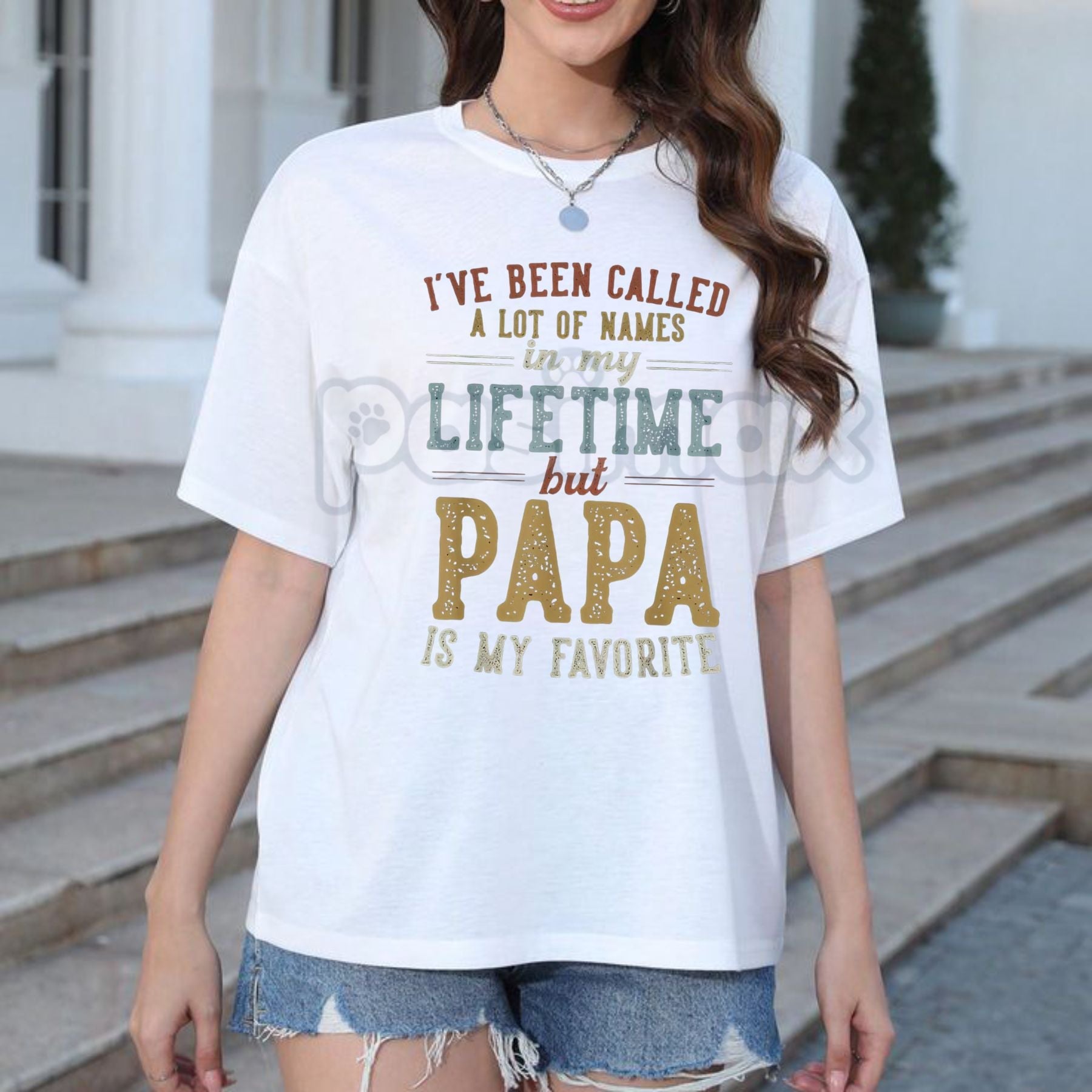 Pasimax "Papa Is My Favorite Name" Father's Day Papa T-Shirt - Heartfelt Grandfather Gift, Proud Papa Slogan Tee, Best Grandp