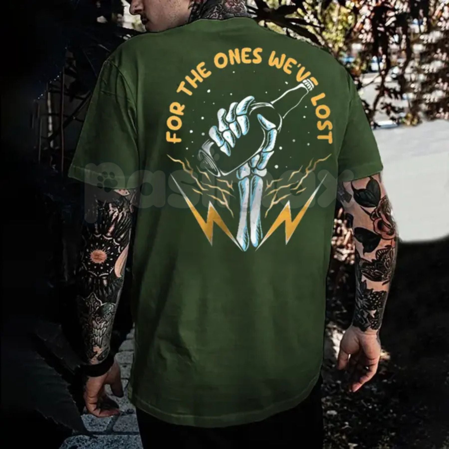 Pasimax "For The Ones We've Lost" Memorial T-Shirt - In Loving Memory Back Print Graphic Tee, Premium 100% Cotton Remembrance