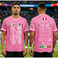 Light Pink Virgencita & San Juditas Mexico Soccer Jersey – 2026 World Cup Fan Gear Shirt for Men & Women