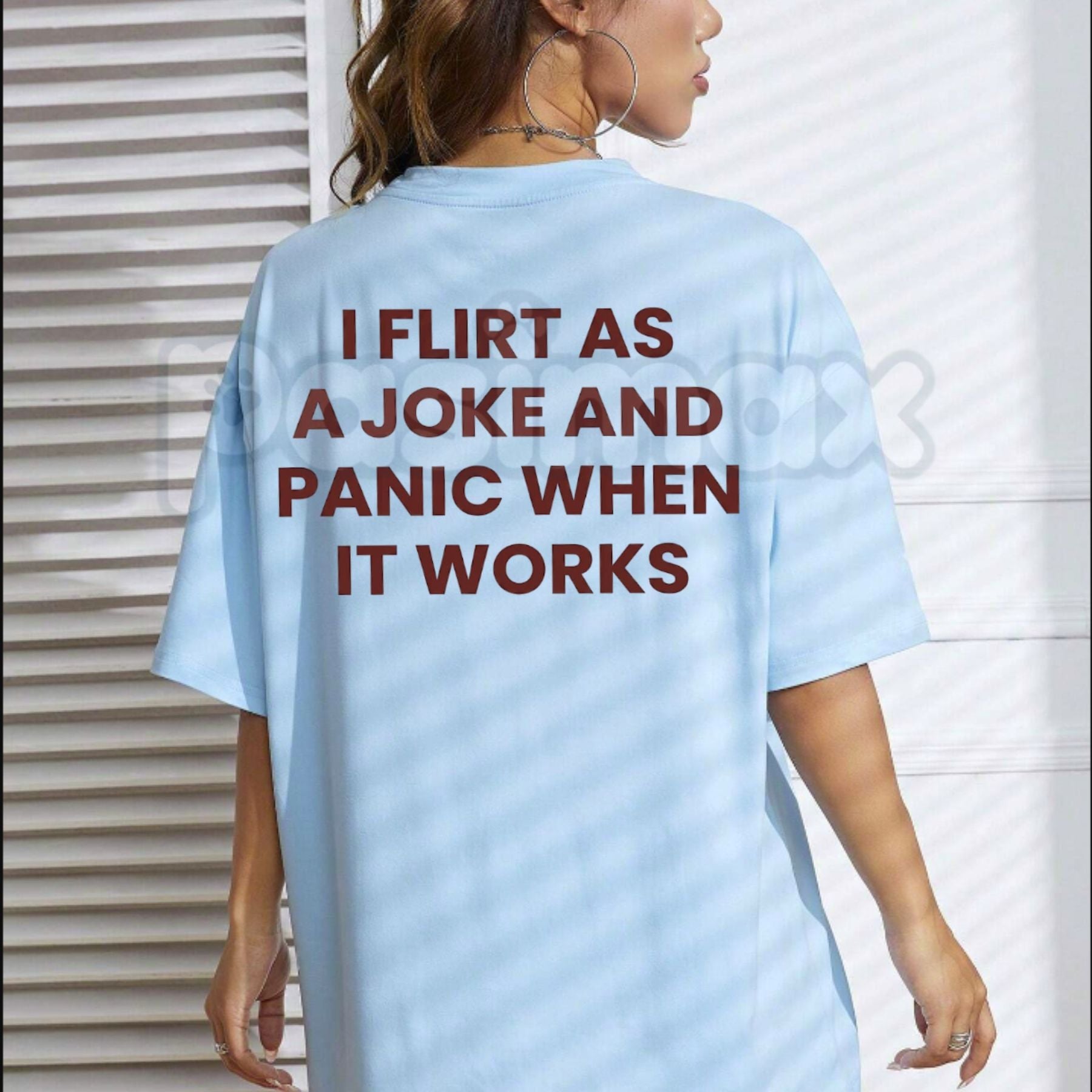 "I Flirt As A Joke" Funny T-Shirt – Sarcastic Social Anxiety Graphic Tee, Premium 100% Cotton Relatable Introvert Top, Soft Lived-In Heavyweight Panic Warning Shirt, Made in USA
