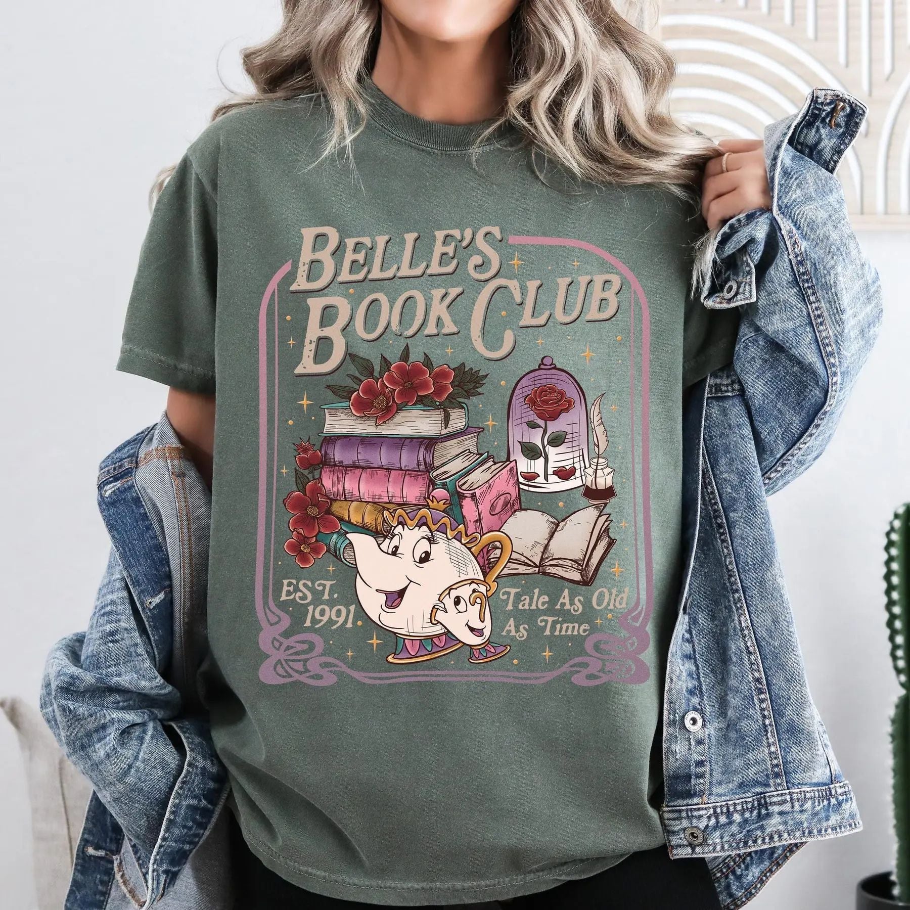 Pasimax Belle's Book Club T-Shirt — lifestyle context