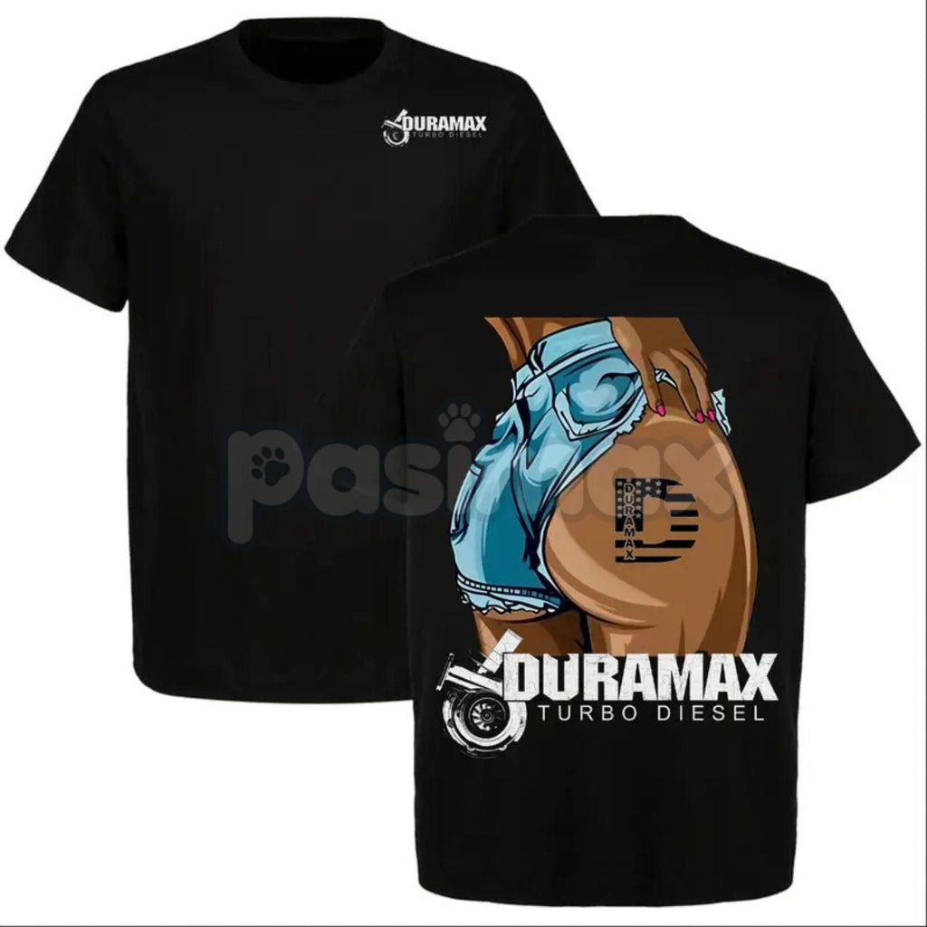 Pasimax Sexy Duramax Babe 2 Sides T-shirt - Truck & Car Enthusiast Shirt, Diesel Performance Apparel, Bold Women's Truck Fan 