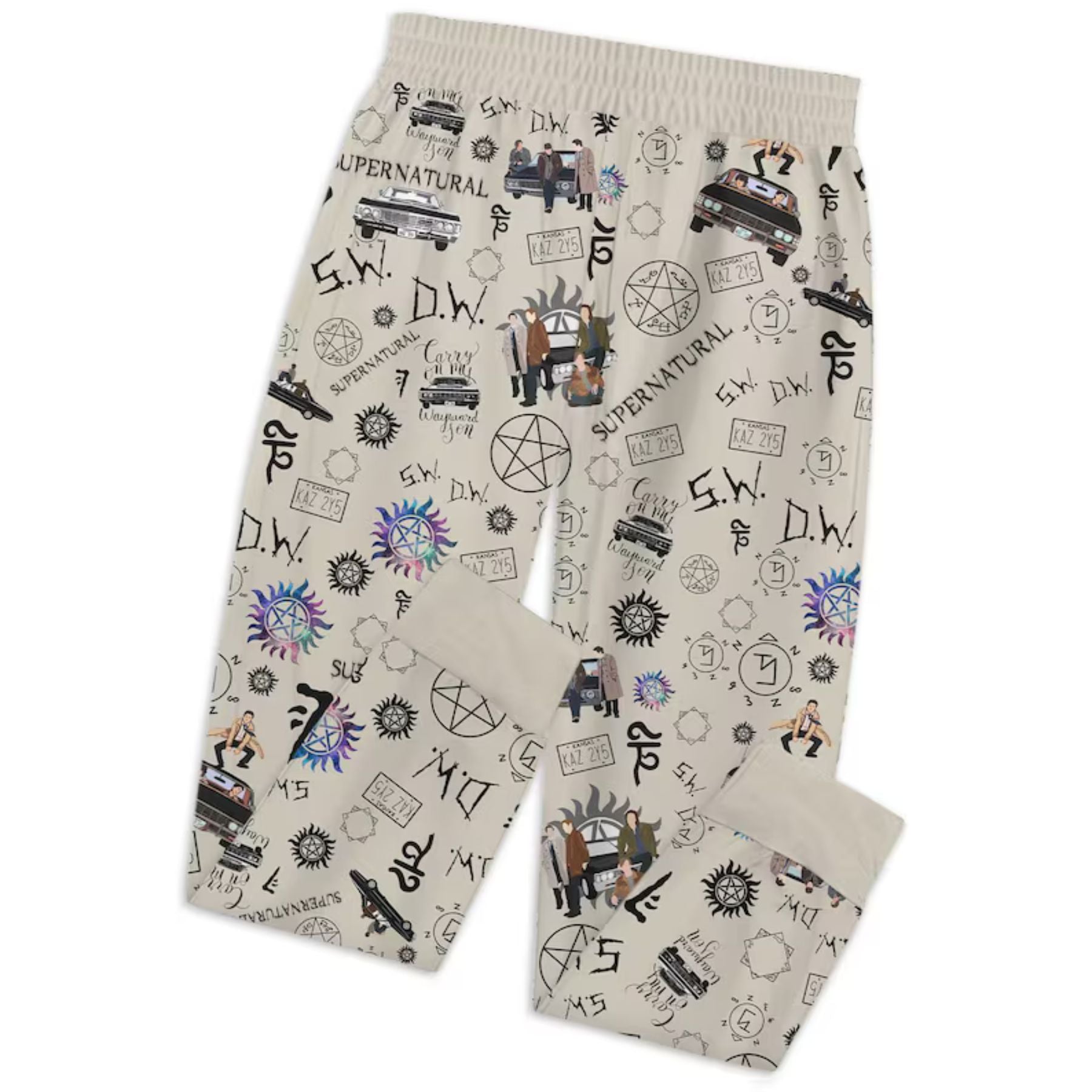 Pasimax Supernatural Pajamas Set, Winchester Brothers Pajamas for Women & Men — lifestyle context