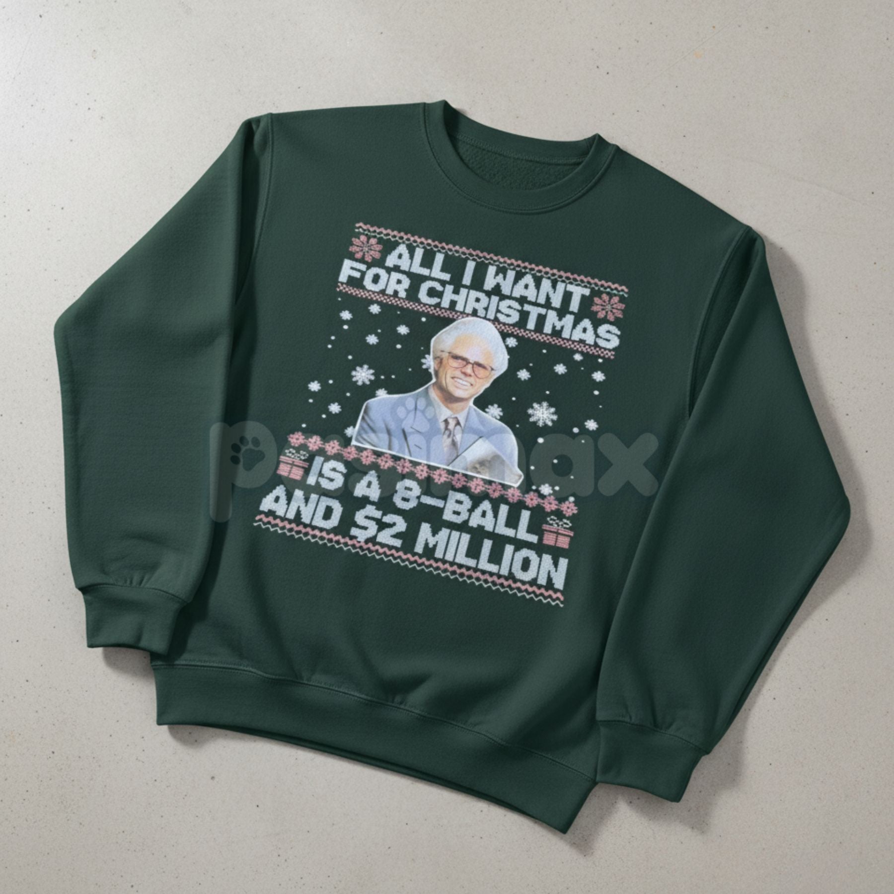 Pasimax Funny Christmas Crewneck Sweatshirt | "Big Wish & $2 Million" Holiday Humor Top | Hilarious Xmas Gift — lifestyle con