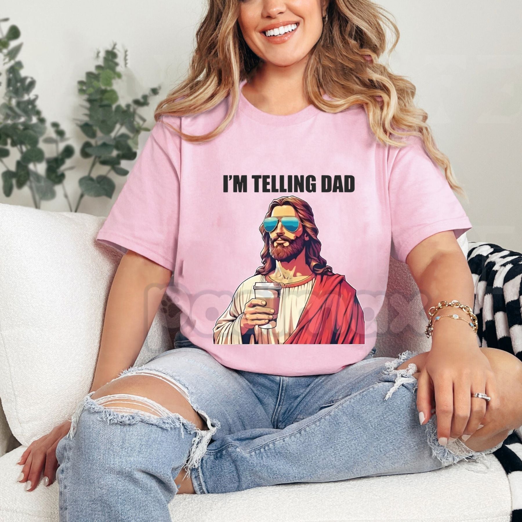 Pasimax "I'm Telling Dad" Jesus Meme T-Shirt - Funny Religious Christian Humor Tee, Unisex Edgy Faith Slogan Shirt — lifestyl