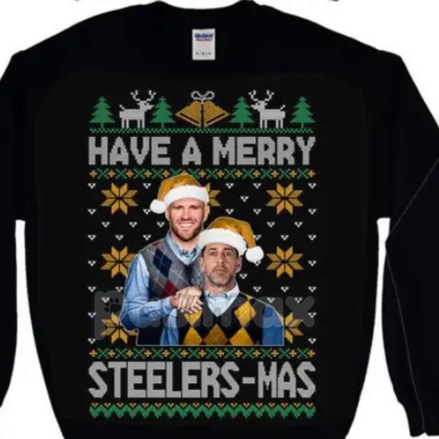 Pasimax Vintage Christmas All Team Football Step Brothers Crewneck – Funny Holiday Movie Sweatshirt (Black) — lifestyle conte