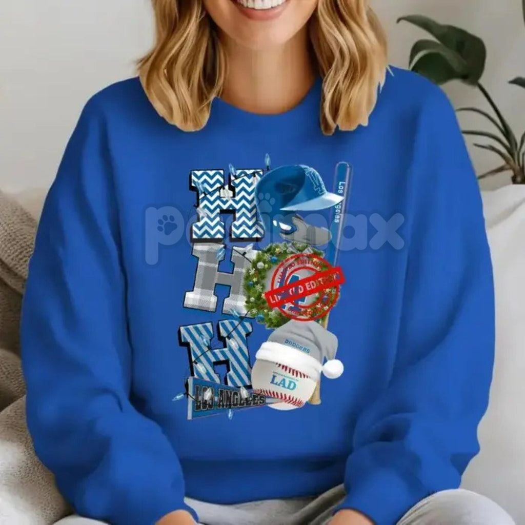 Pasimax HO HO HO Sport Christmas Sweatshirt | Athletic Collegiate Style Holiday Crewneck | Festive Game Day Jumper — lifestyl