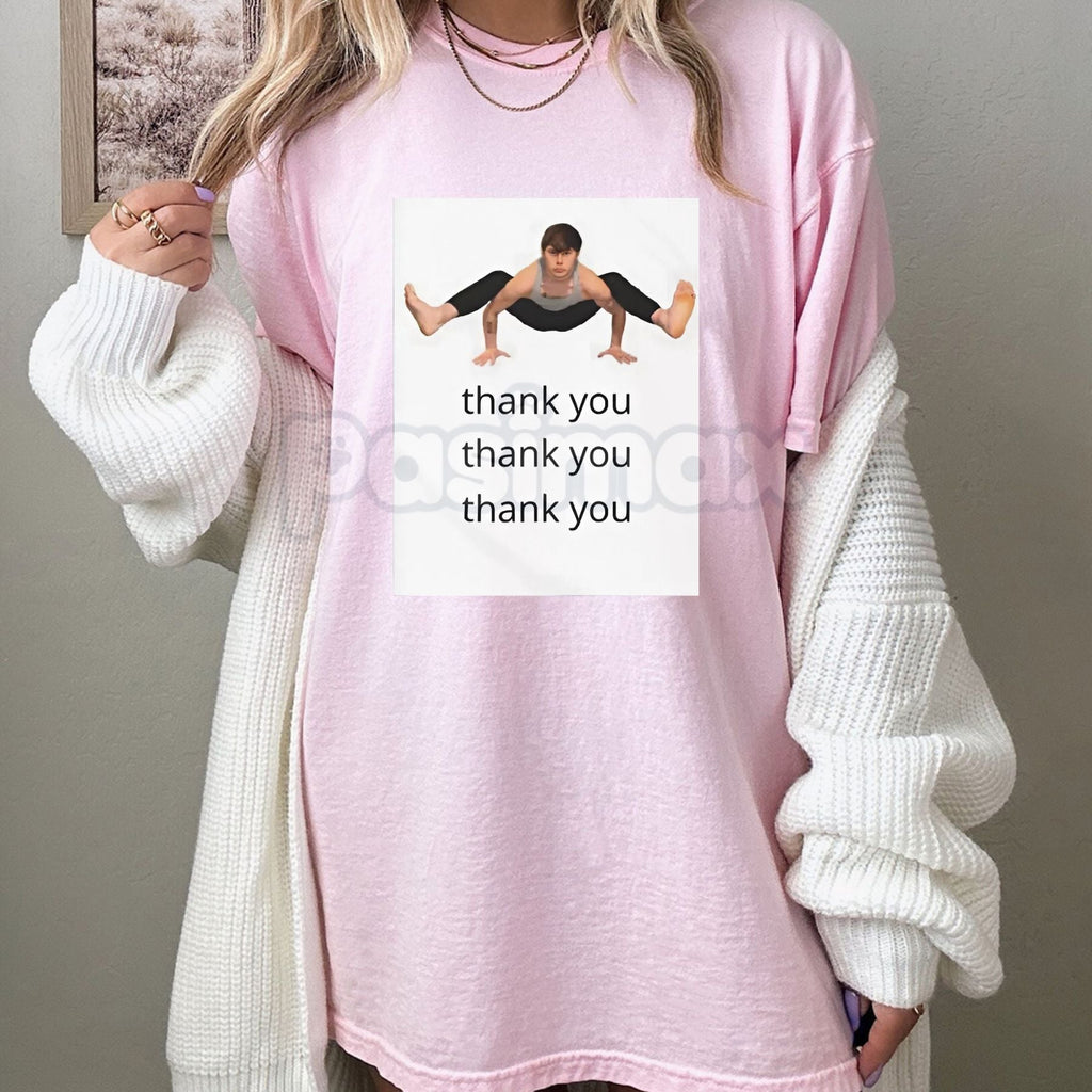 Pasimax "Thank You" Ironic Meme T-Shirt - Retro Plastic Bag Aesthetic Graphic Tee, Funny Have a Nice Day Shirt, Urban Ironic 