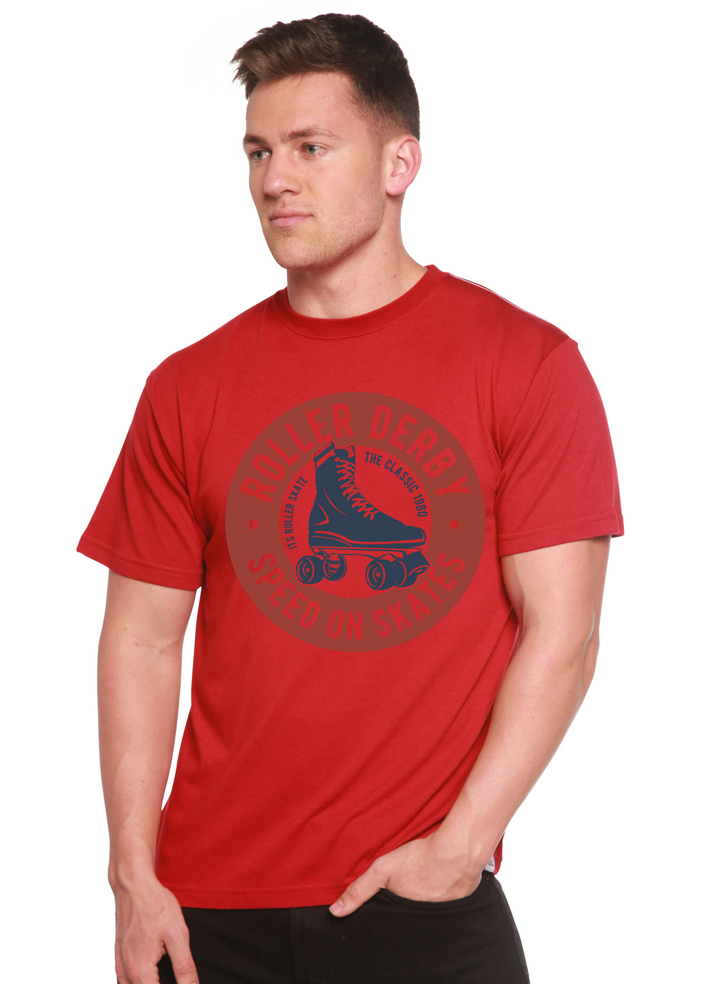 Spun Bamboo Roller Derby Spun Bamboo® Men's Bamboo Viscose/Organic Cotton Short Sleeve Graphic T-Shirt — back view