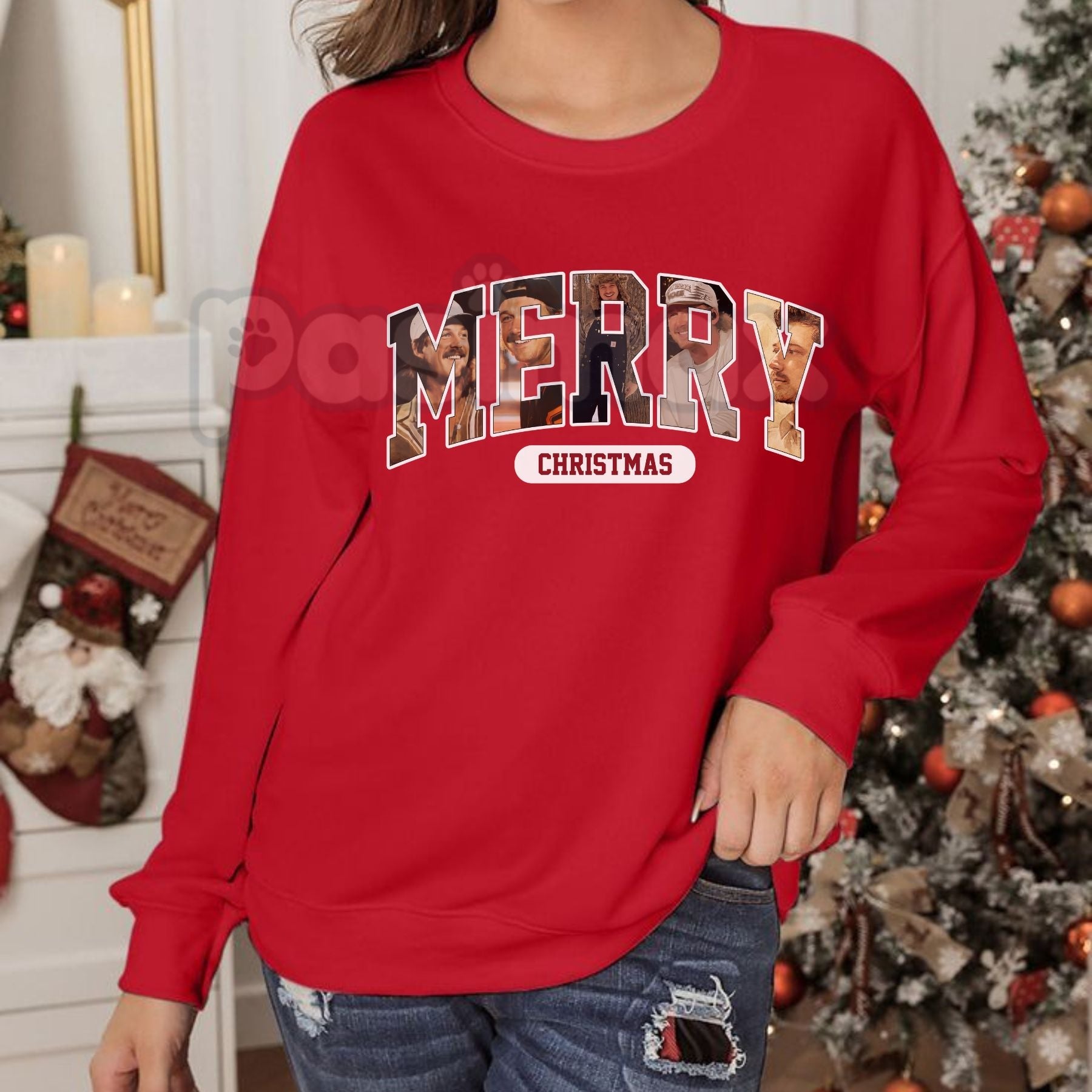 Pasimax Morgan Wallen MERRY Christmas Sweatshirt | Country Music Holiday Crewneck | Last Night's Look Festive Jumper | Wallen