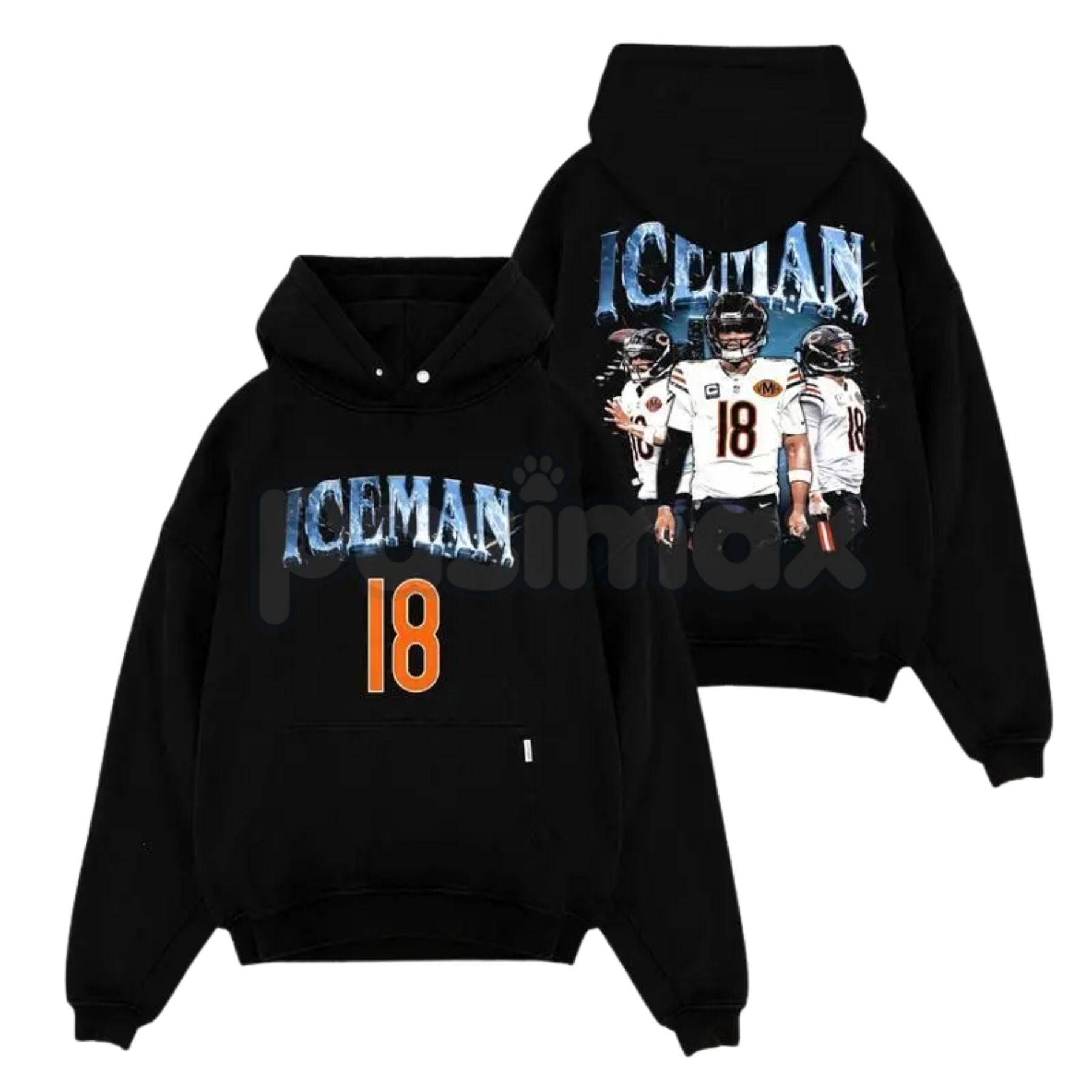 Pasimax Caleb Williams Iceman #18 Game Day Fit – Bears Nation Cotton Hoodie, Sweatshirt — lifestyle context