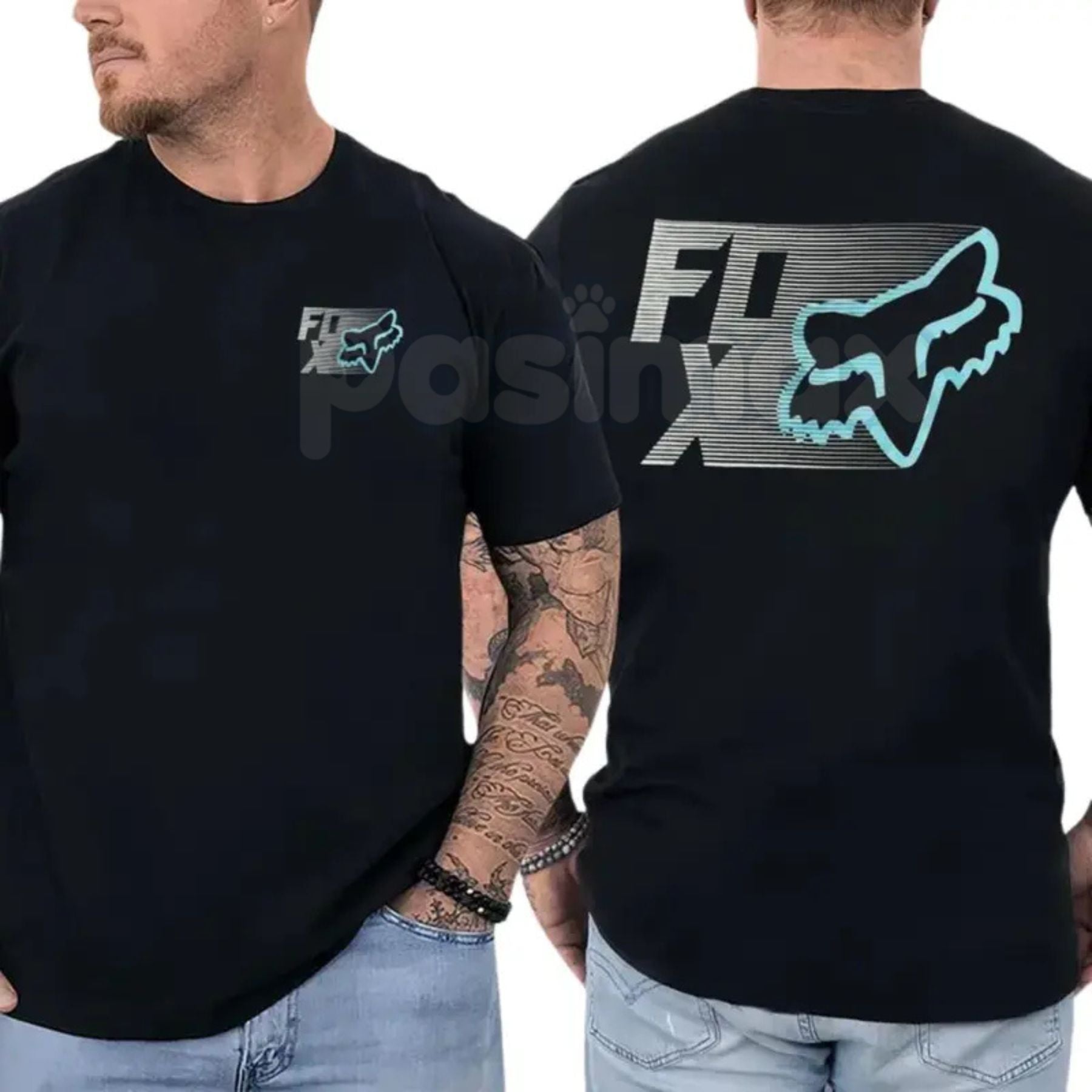 Pasimax Fox Racing Graphic T-Shirt for Men – Premium 100% Cotton Motocross Lifestyle Tee, Heavyweight Off-Road Sports Fan Top