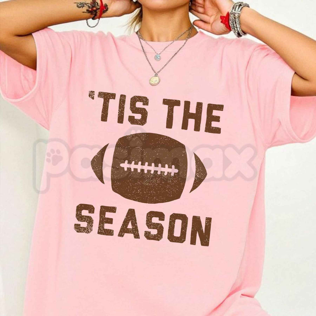 Tis The Football Season Graphic T-Shirt – Retro Sports Game Day Unisex Cotton Tee
