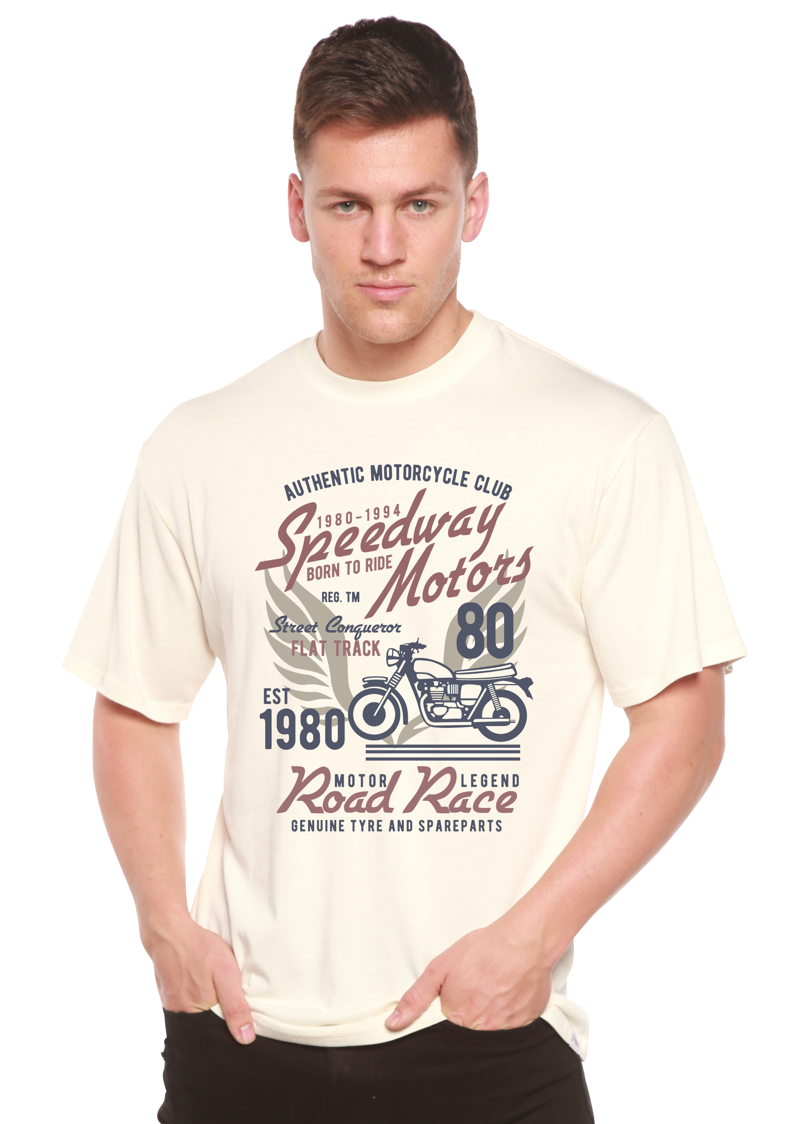 Spun Bamboo Speedway Motor Spun Bamboo® Men's Bamboo Viscose/Organic Cotton Short Sleeve Graphic T-Shirt — main product shot