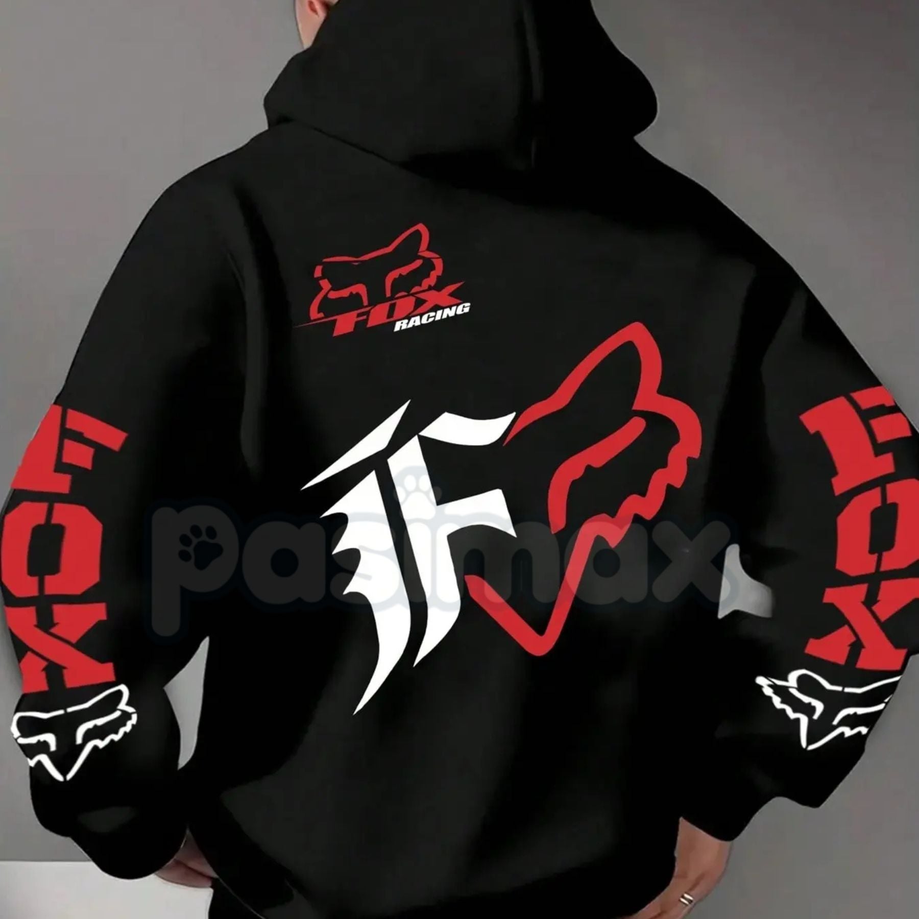 Pasimax Fox Racing Inspired Vintage Graphic Hoodie – Retro Motocross Lifestyle Pullover, MTB Streetwear, Unisex Action Sports