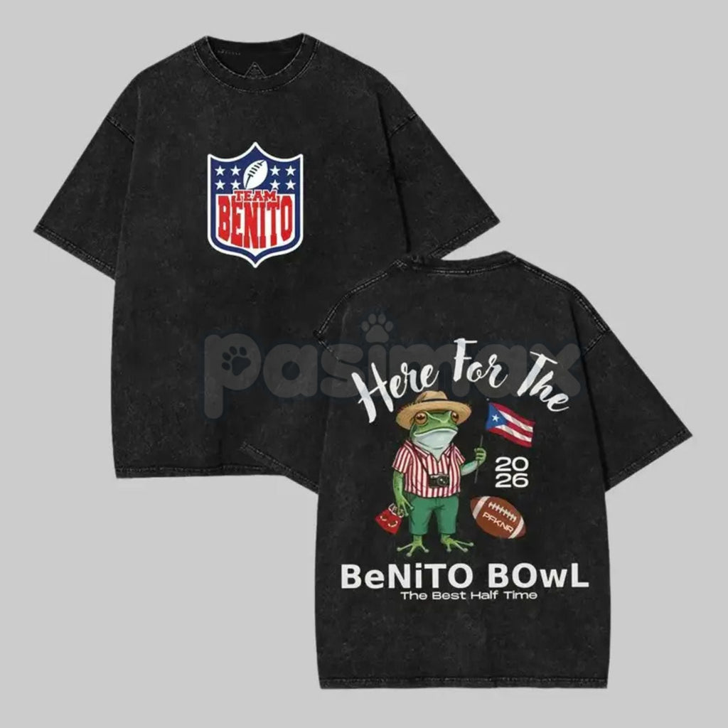 Pasimax Benito Bowl 2026 Vintage Washed Graphic Tee – Retro Music Event Inspired Streetwear — detail close-up