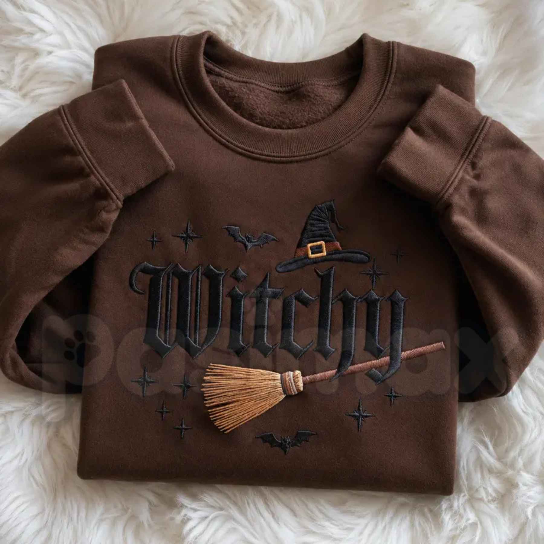 Filmyhub Embroidered Witchy Halloween Sweatshirt – Spooky Aesthetic Crewneck