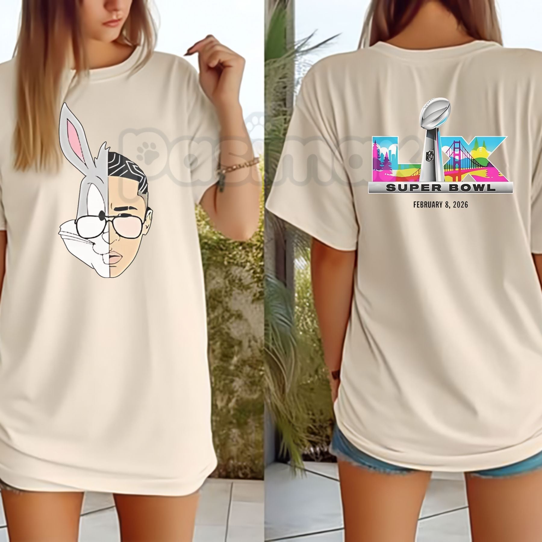 Pasimax Super Bowl 2026 LIX Graphic T-Shirt — lifestyle context