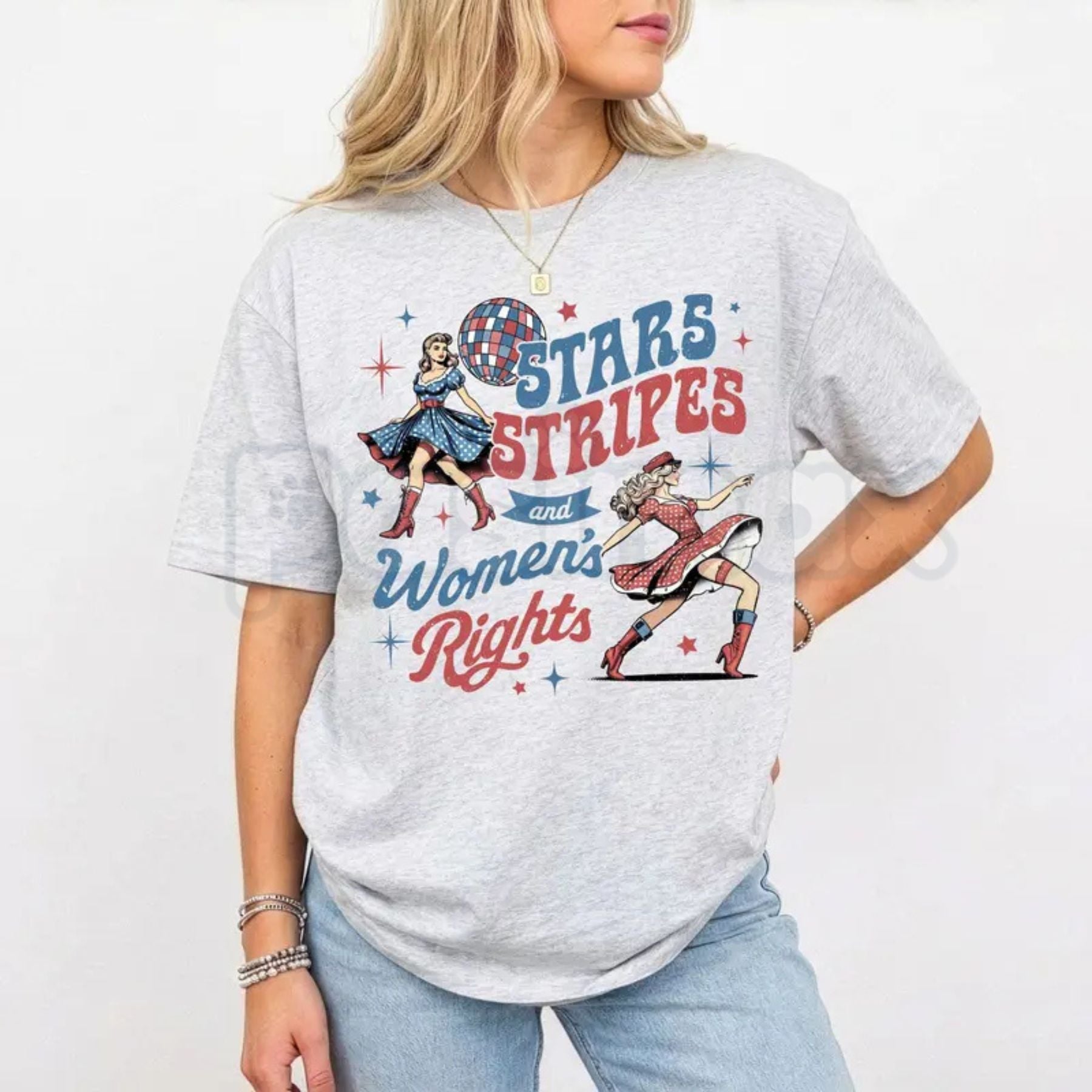 "Stars Stripes And Women’s Rights" T-Shirt – Patriotic 4th of July Advocacy Tee