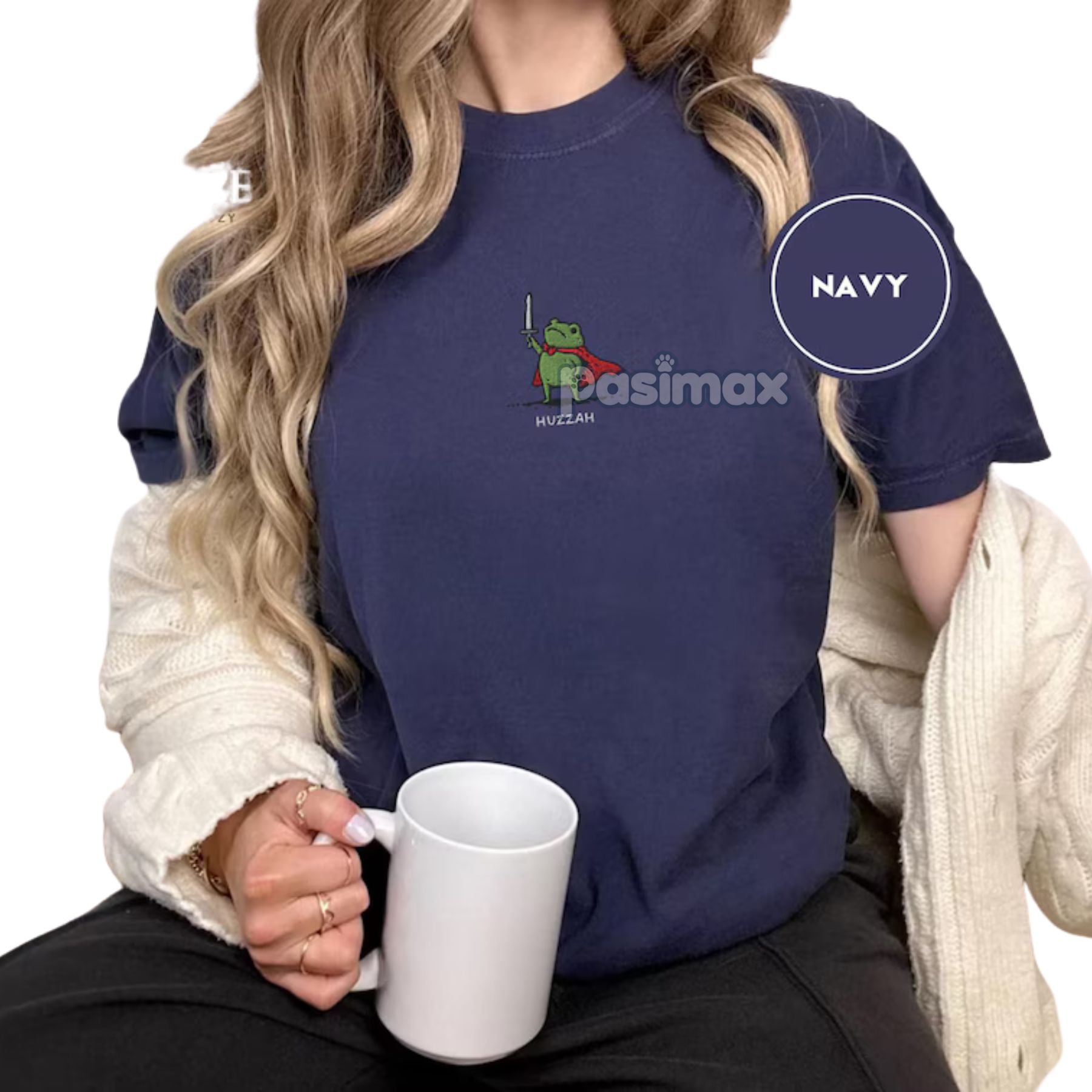 Pasimax Medieval Frog Knight Comfort Colors T-Shirt — in-use photo
