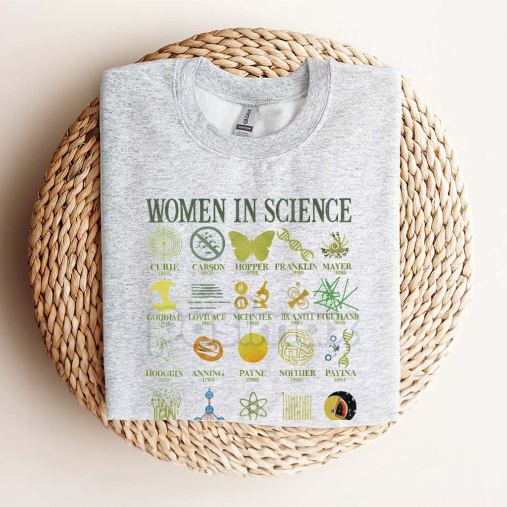 Pasimax Women in Science T-Shirt - Scientist Empowerment Graphic Tee, Female STEM Apparel, Unisex Educational Gift for Her — 
