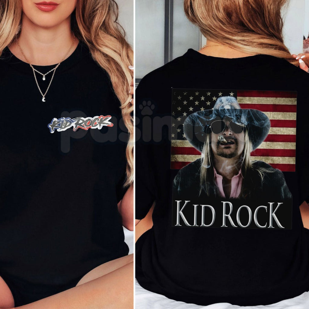 Pasimax Vtg Kid Rock 2024 Tour Men’s T-Shirt - American Rock & Roll Graphic Tee, Official Style Kid Rock Fan Apparel, Premium